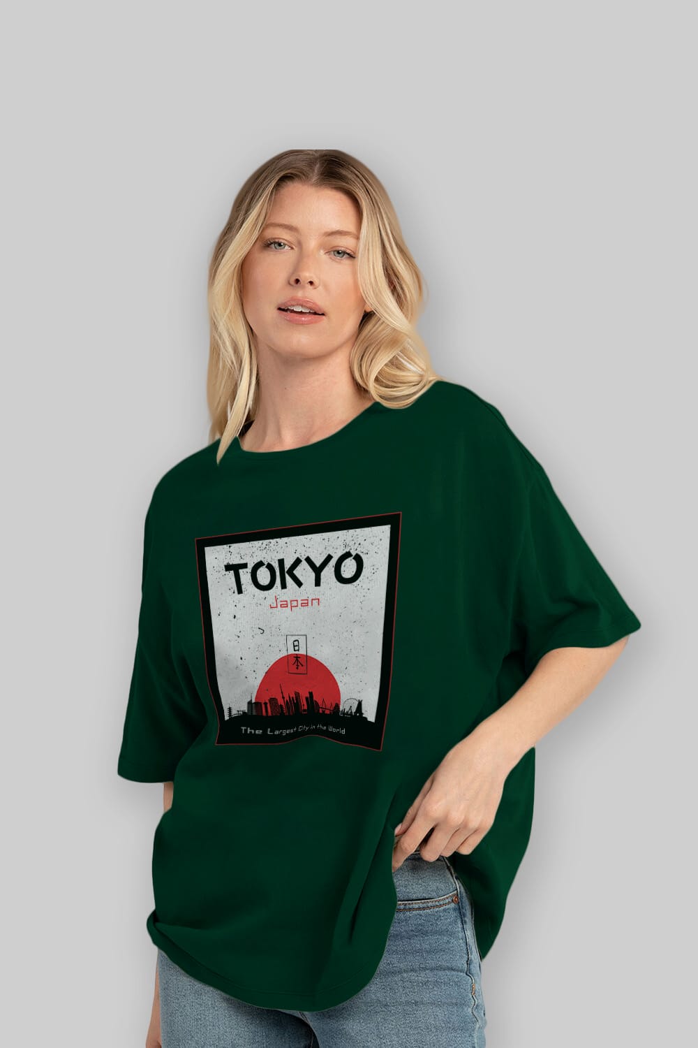 Tokyo Japan Yazılı Ön Baskılı Oversize t-shirt Erkek Kadın Unisex
