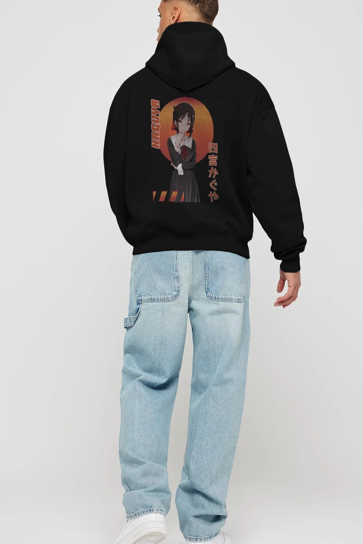 Kaguya Shinomiya 5 Anime Arka Baskılı Hoodie Oversize Kapüşonlu Sweatshirt Erkek Kadın Unisex