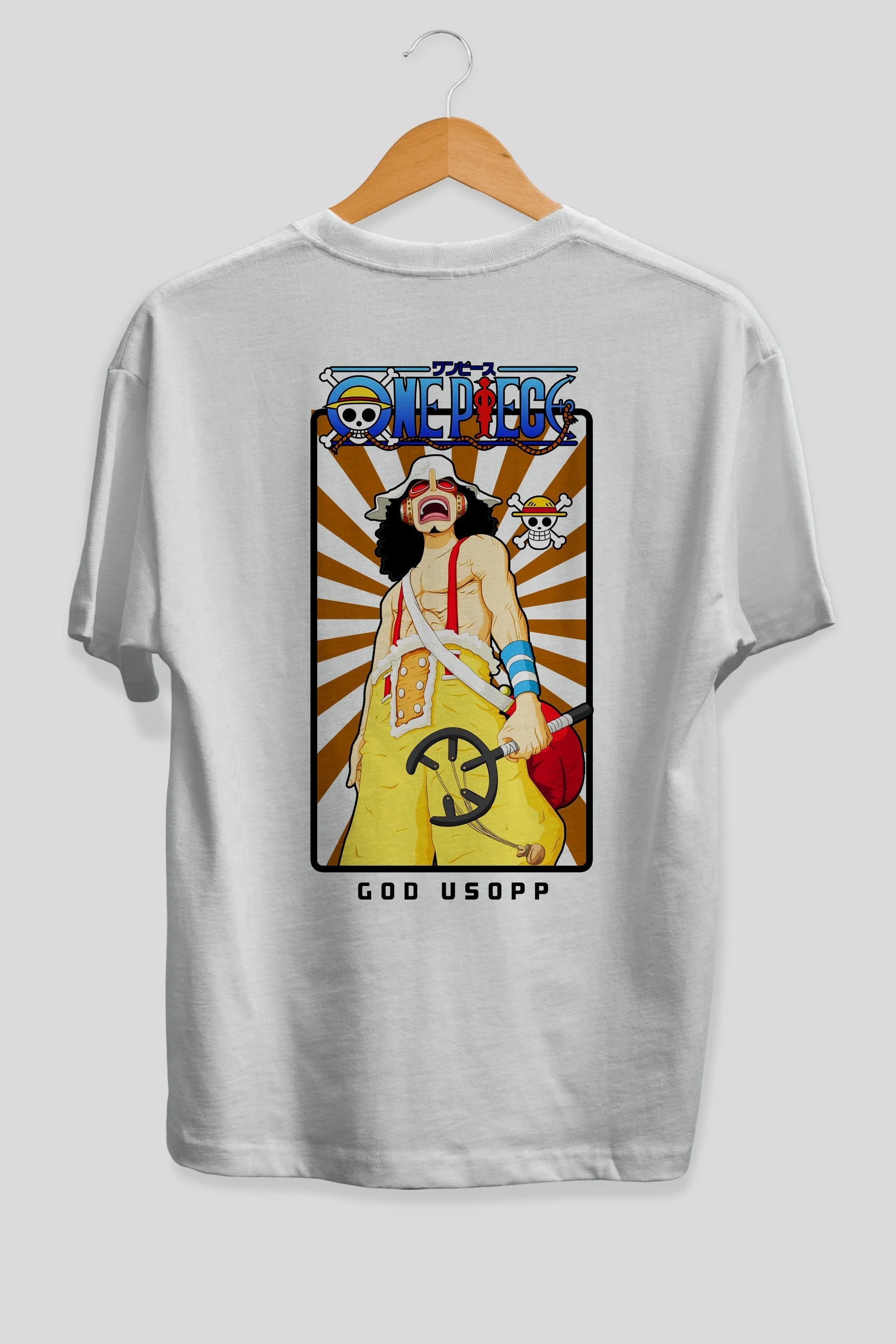 Usopp Anime Arka Baskılı Oversize t-shirt Erkek Kadın Unisex %100 pamuk tişort