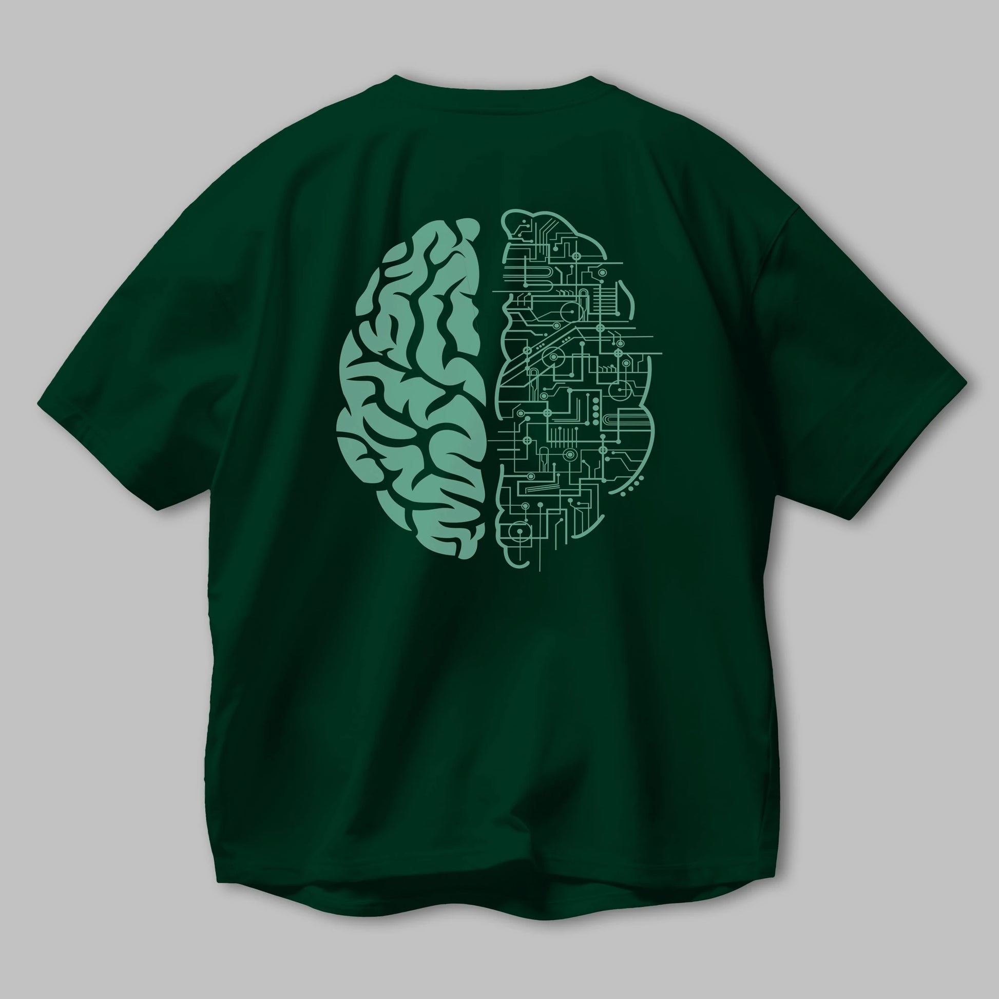 Electric Brain Arka Baskılı Oversize t-shirt %100 pamuk Erkek Kadın Unisex