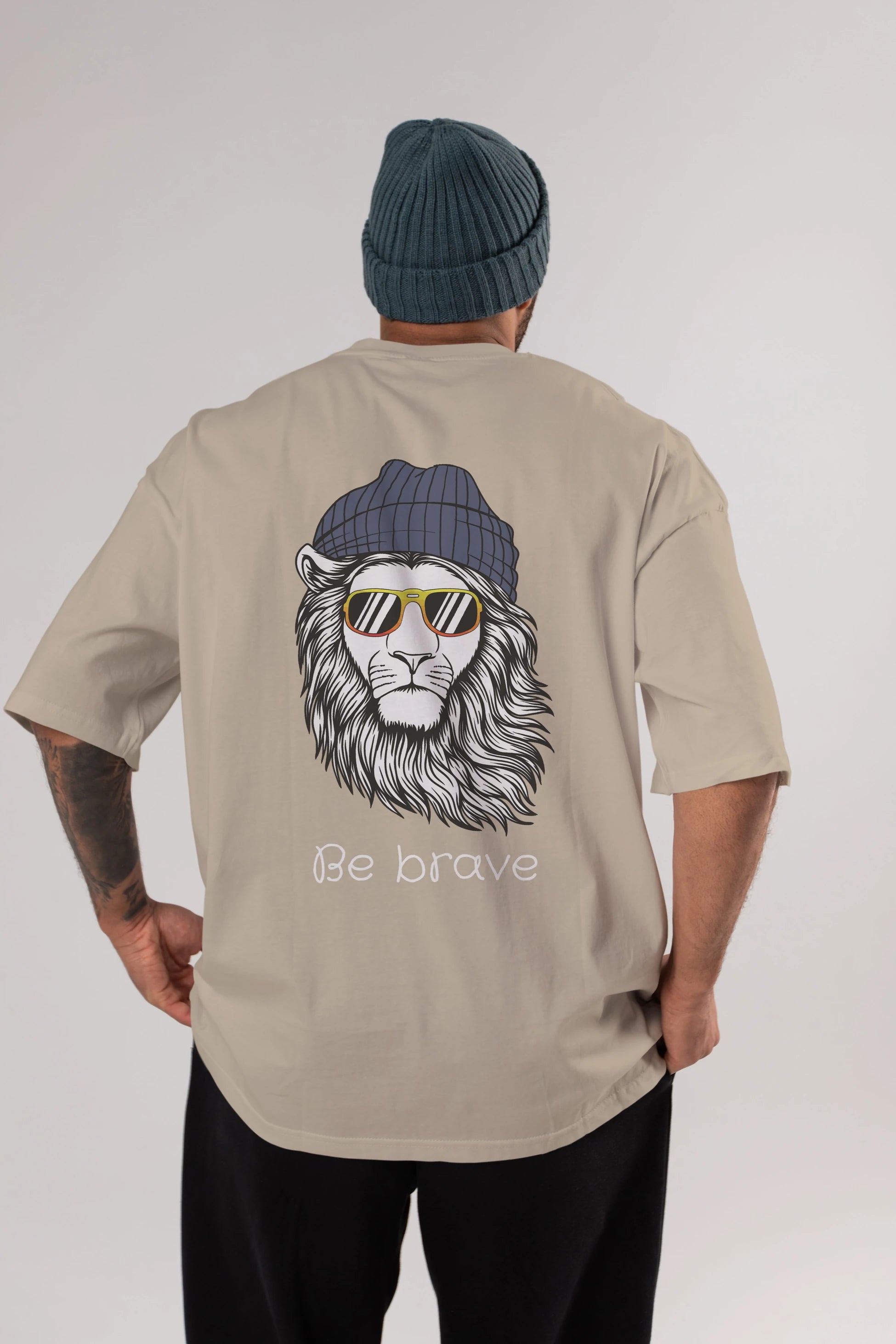 Be Brave Arka Baskılı Oversize t-shirt Erkek Kadın Unisex