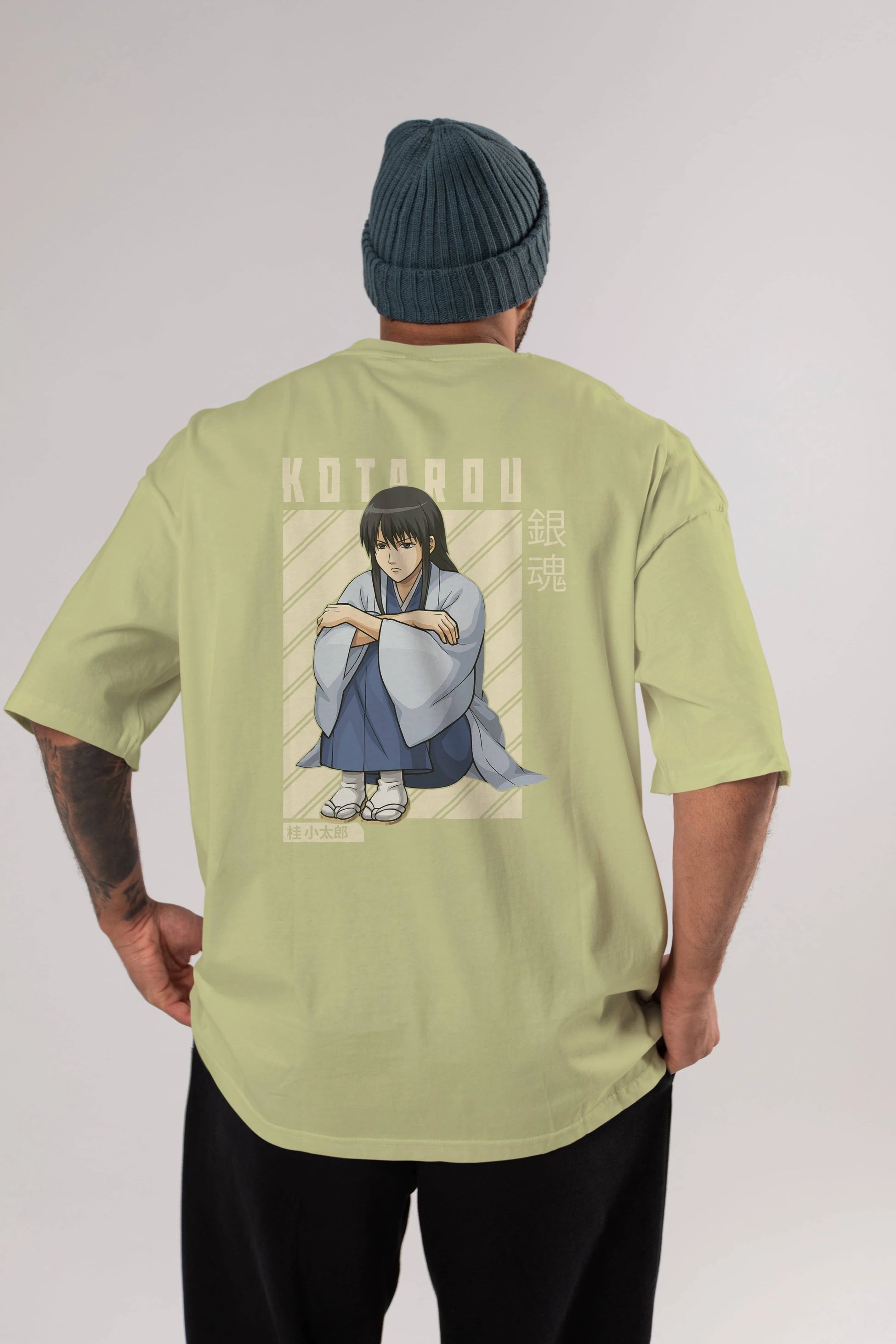 Kotarou Katsura GINTAMA Anime Arka Baskılı Oversize t-shirt Erkek Kadın Unisex