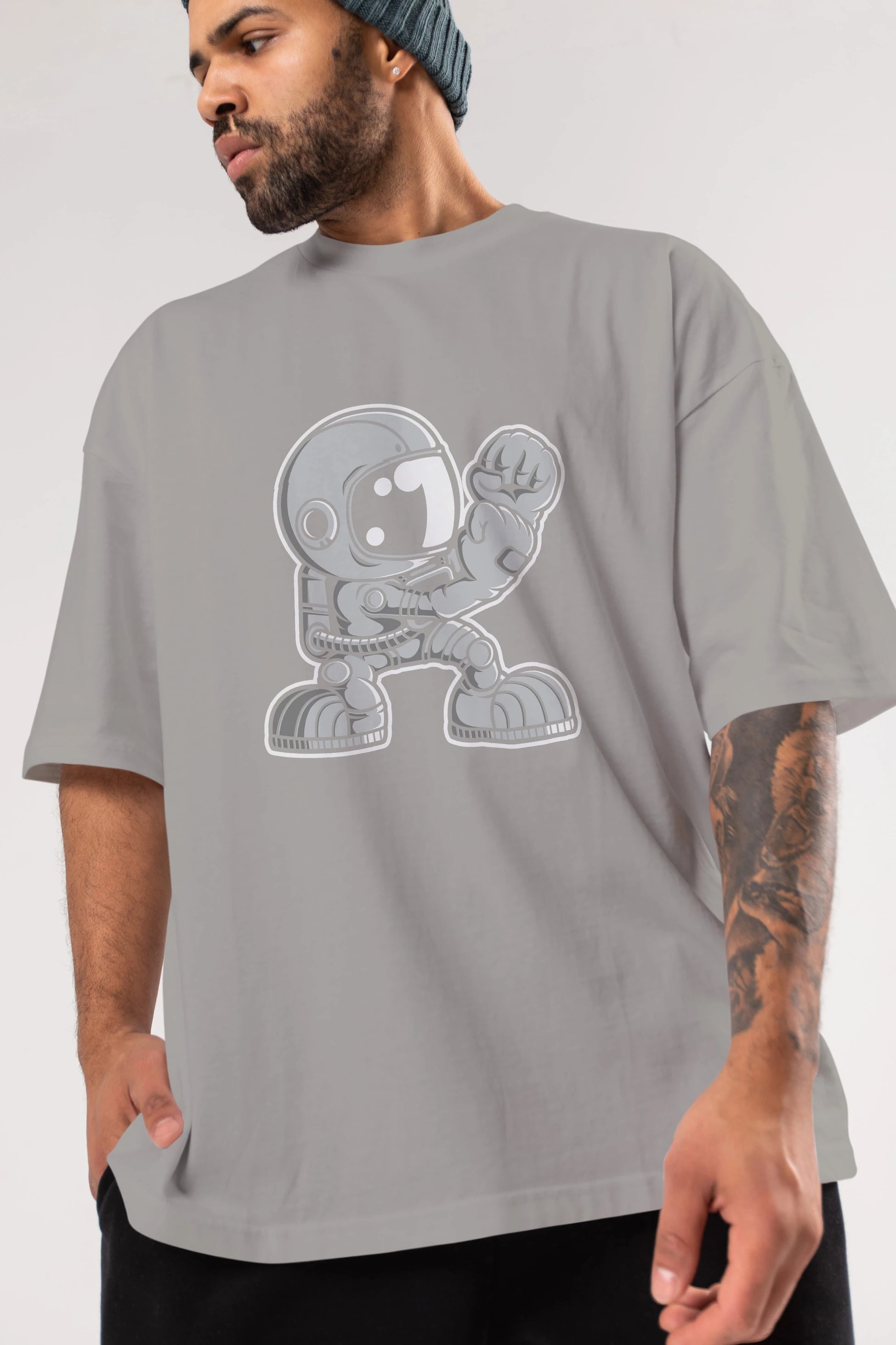 Astronaut Fighting Irish Ön Baskılı Oversize t-shirt Erkek Kadın Unisex