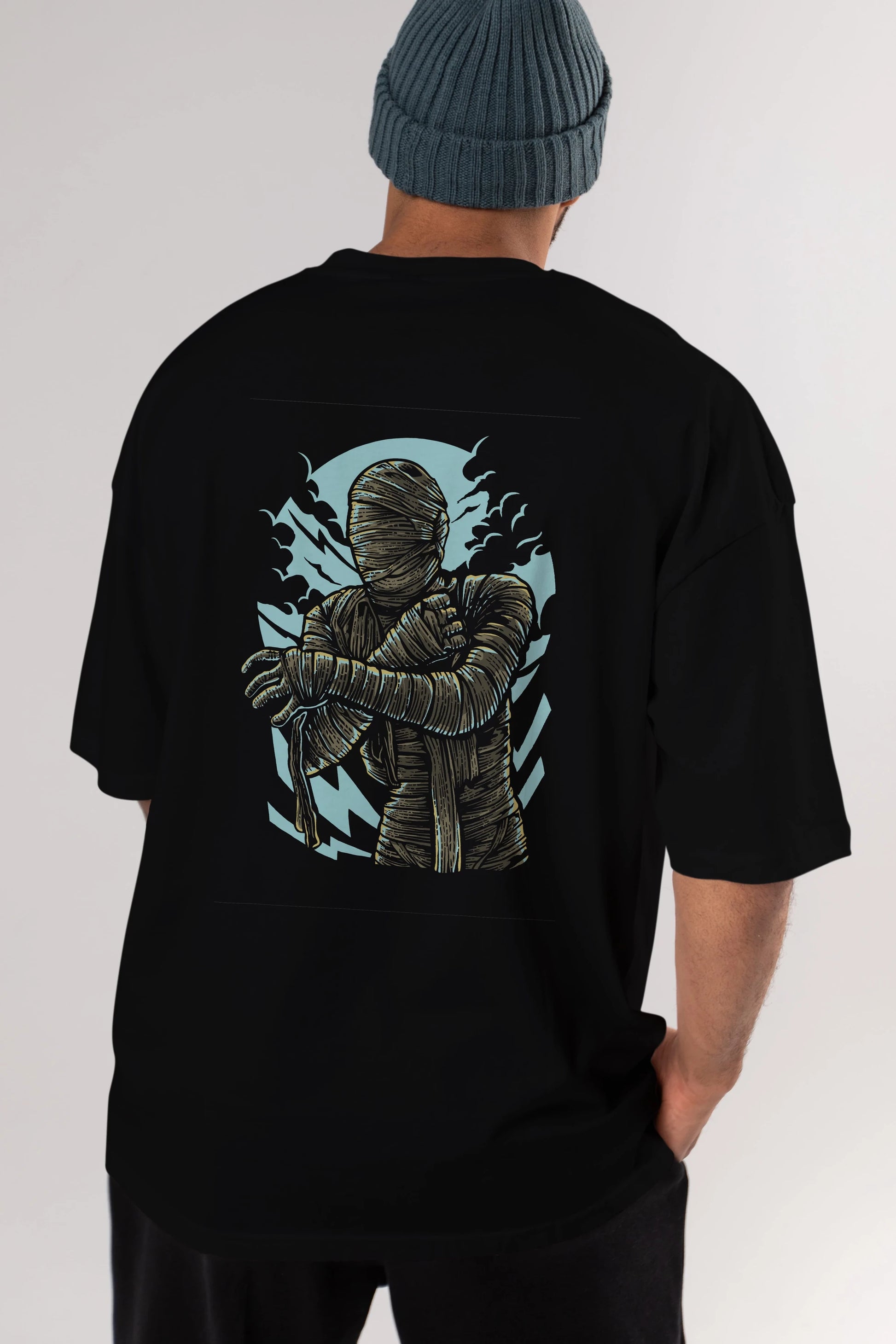 The Mummy Arka Baskılı Oversize t-shirt Erkek Kadın Unisex %100 Pamuk