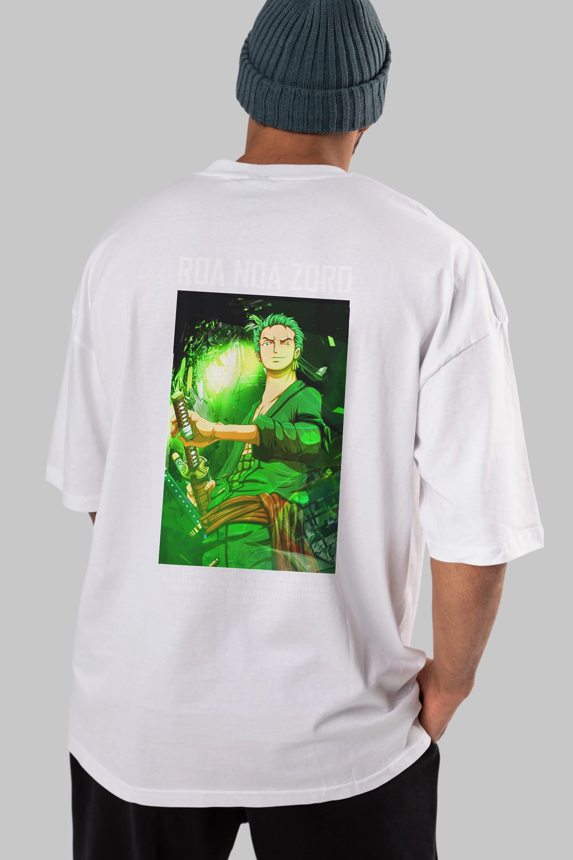 Roronoa Zoro 5 Anime Arka Baskılı Oversize t-shirt Erkek Kadın Unisex %100 pamuk tişort
