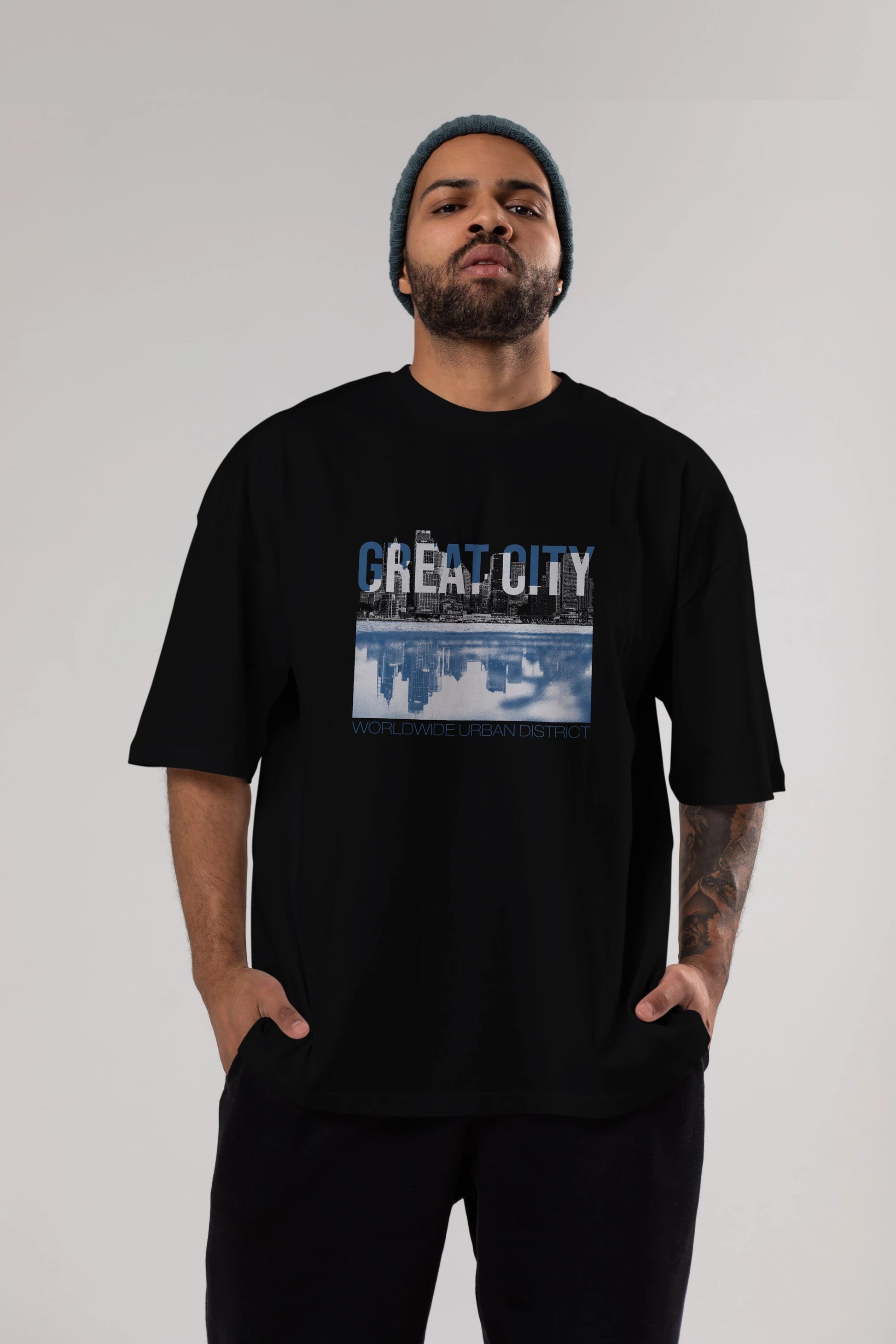 Great City Ön Baskılı Oversize t-shirt Erkek Kadın Unisex