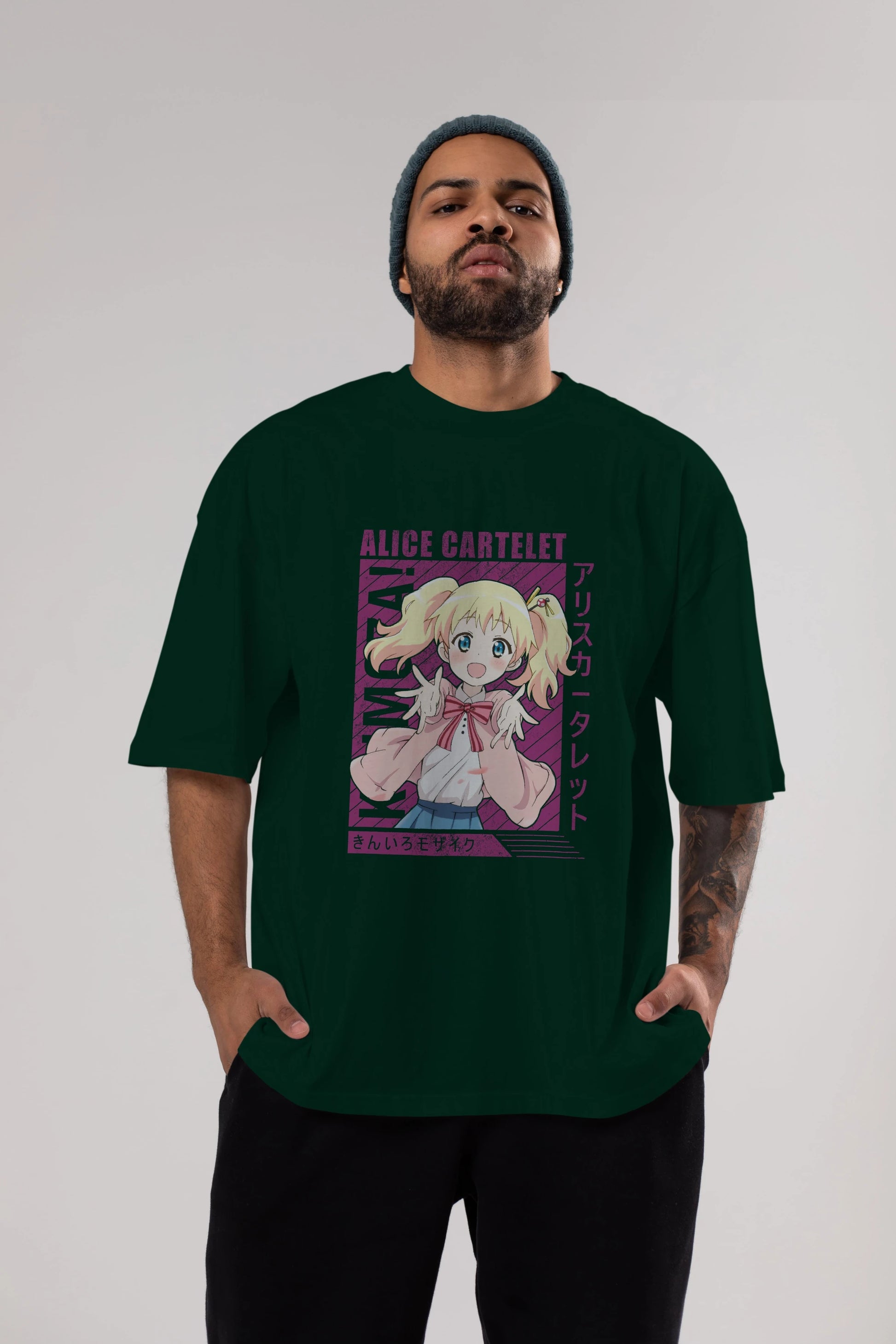 Alice Cartelet 12 Anime Ön Baskılı Oversize t-shirt %100 pamuk Erkek Kadın Unisex