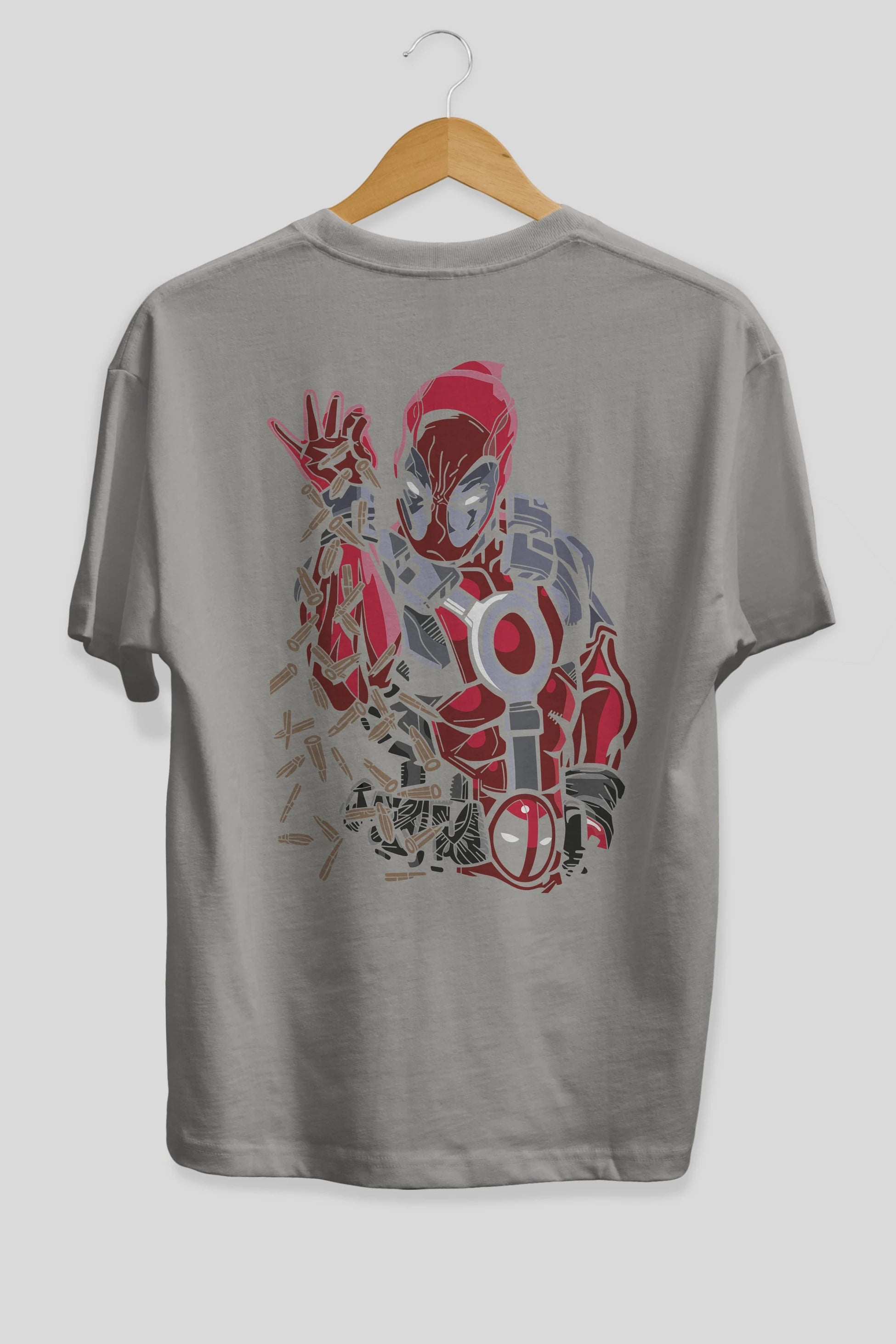 Deadpool (2) Arka Baskılı Oversize t-shirt Erkek Kadın Unisex %100 Pamuk Bisiklet Yaka tişort