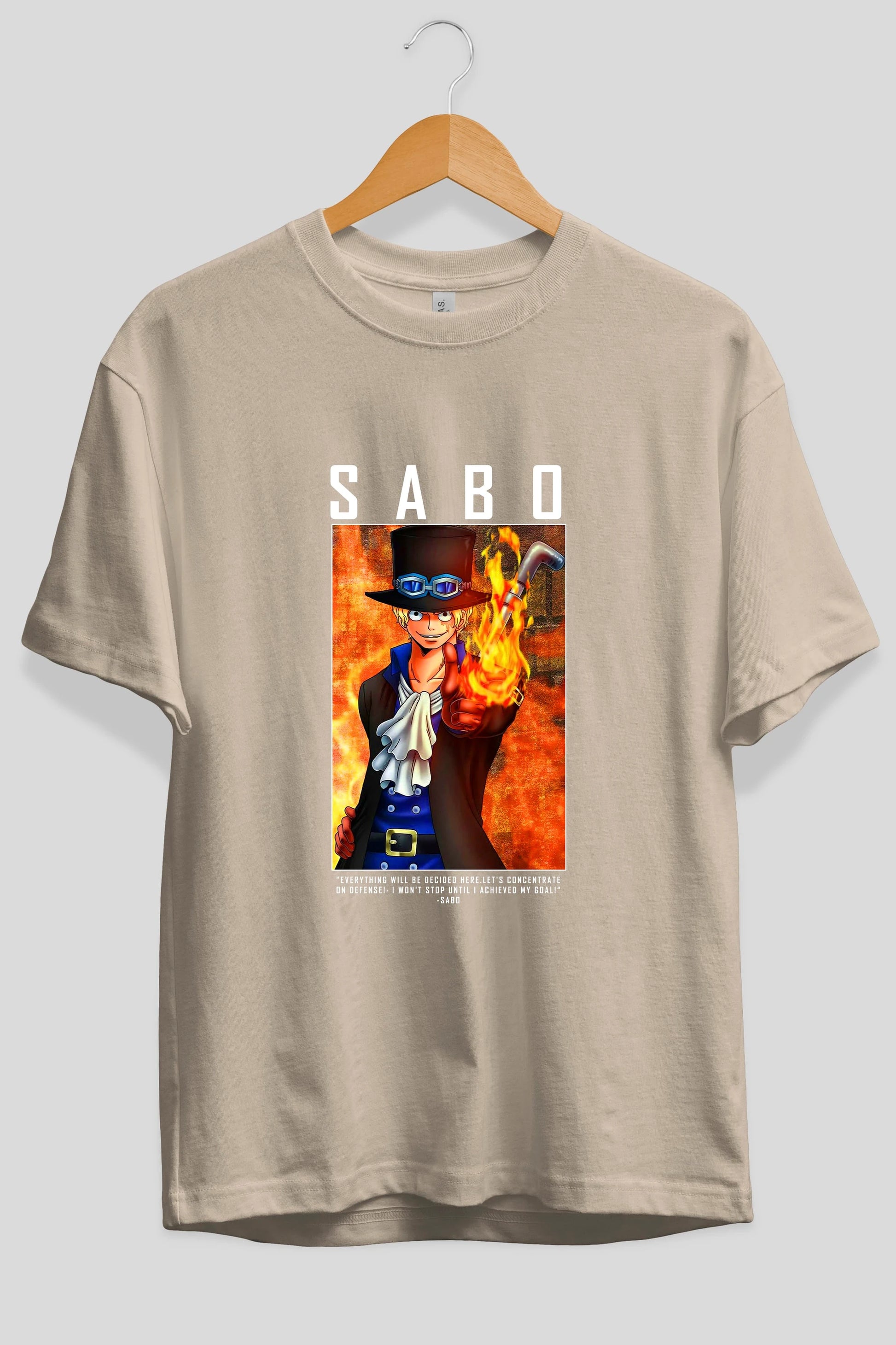 Sabo Anime Ön Baskılı Oversize t-shirt Erkek Kadın Unisex