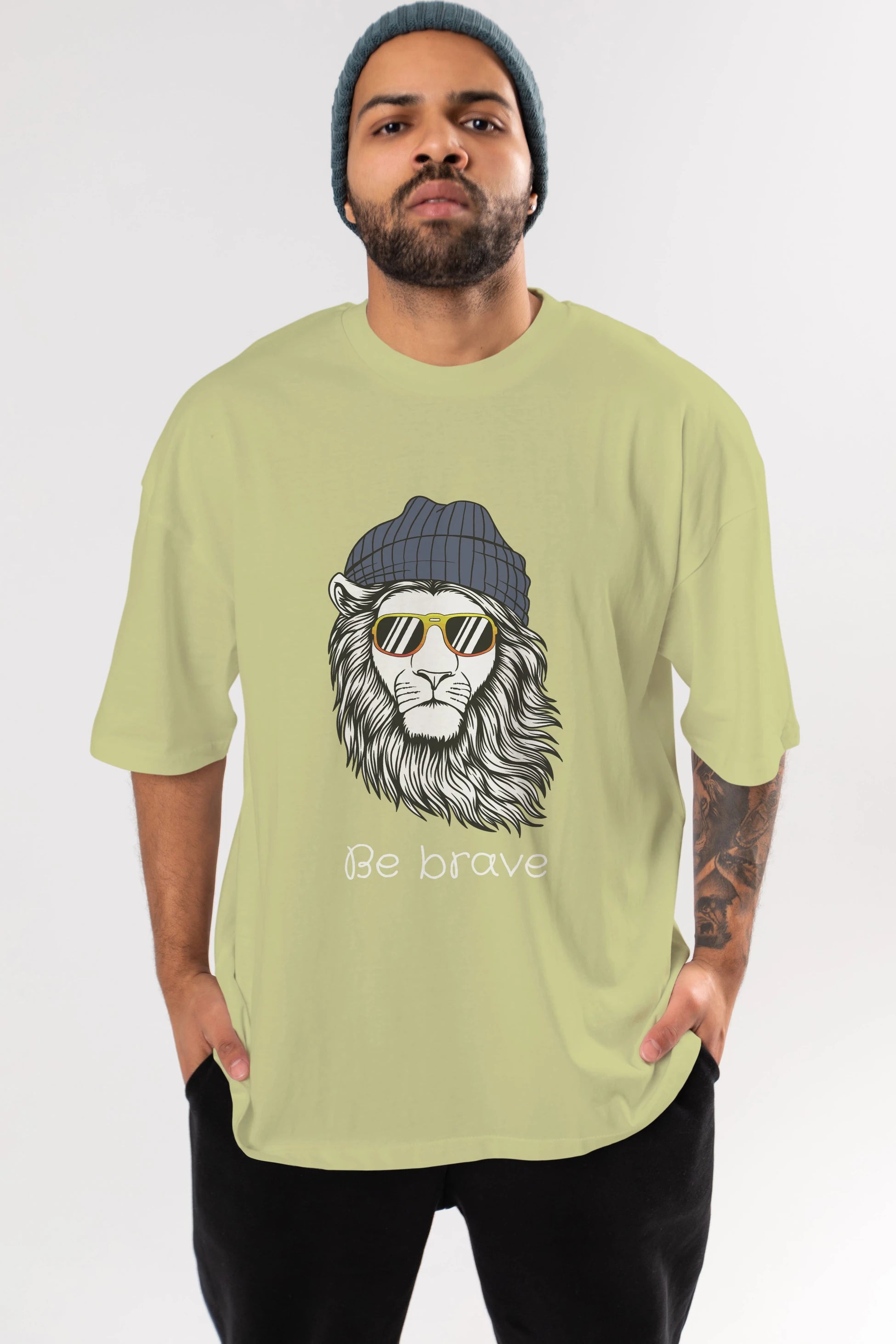 Be Brave Ön Baskılı Oversize t-shirt Erkek Kadın Unisex