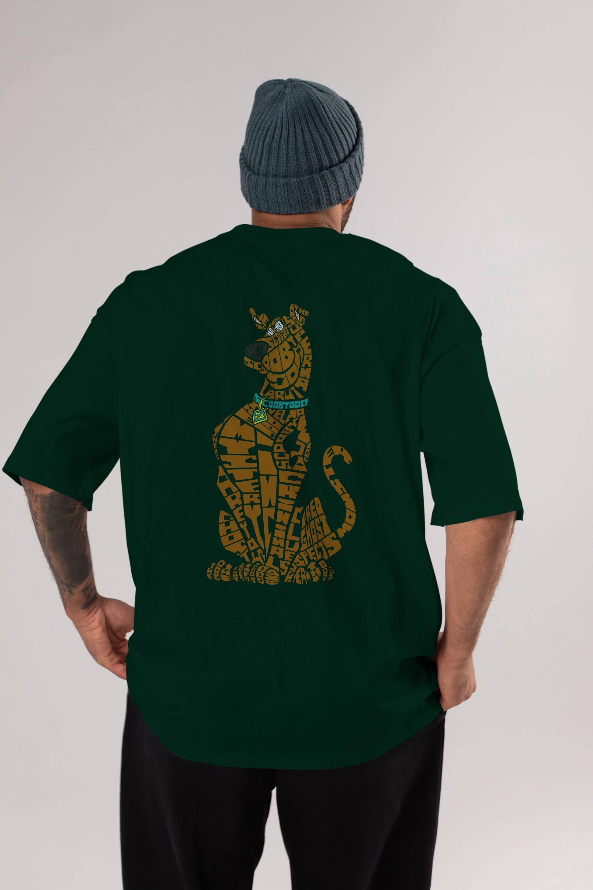 Scooby Doo Arka Baskılı Oversize t-shirt %100 pamuk Erkek Kadın Unisex