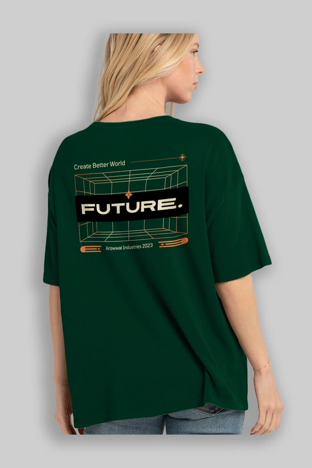 Future Arka Baskılı Oversize t-shirt Erkek Kadın Unisex
