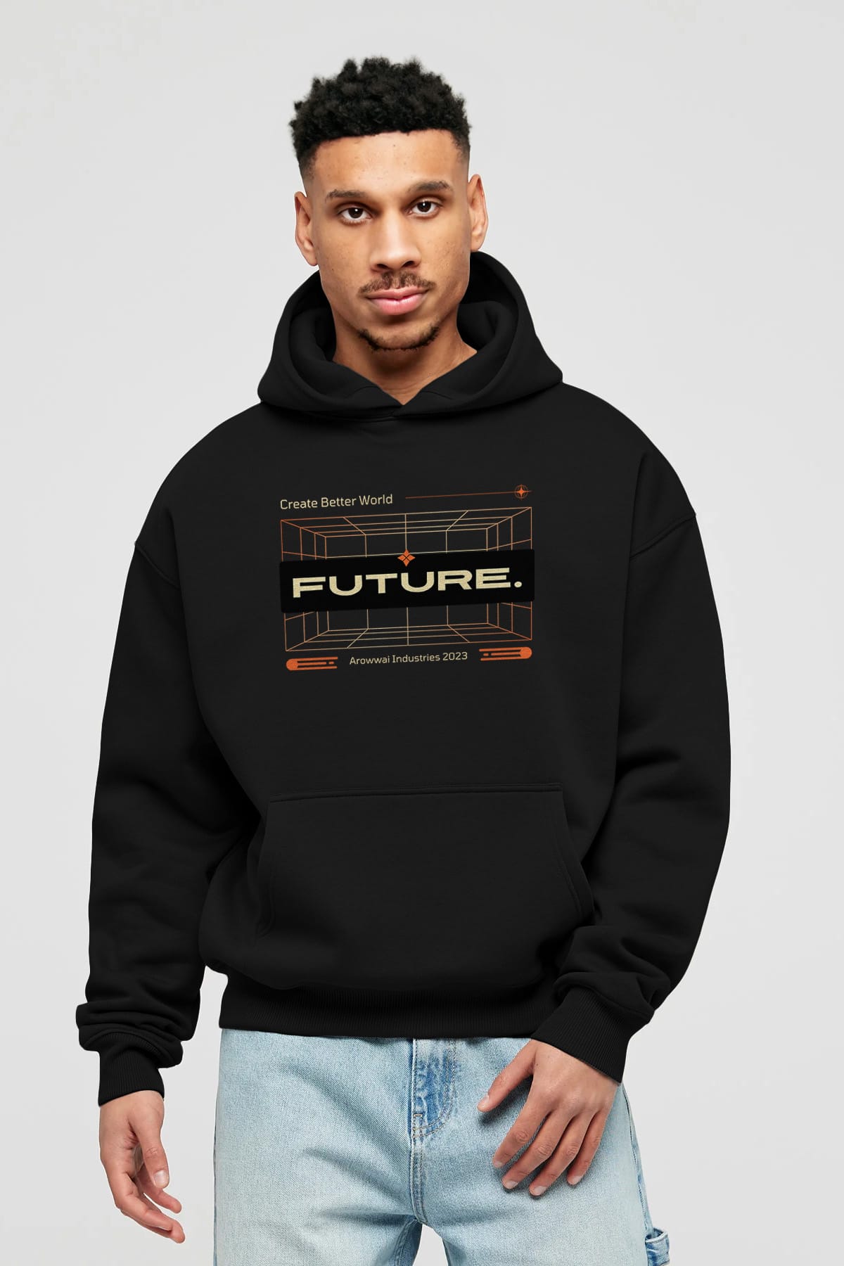 Future Ön Baskılı Oversize Hoodie Kapüşonlu Sweatshirt Erkek Kadın Unisex