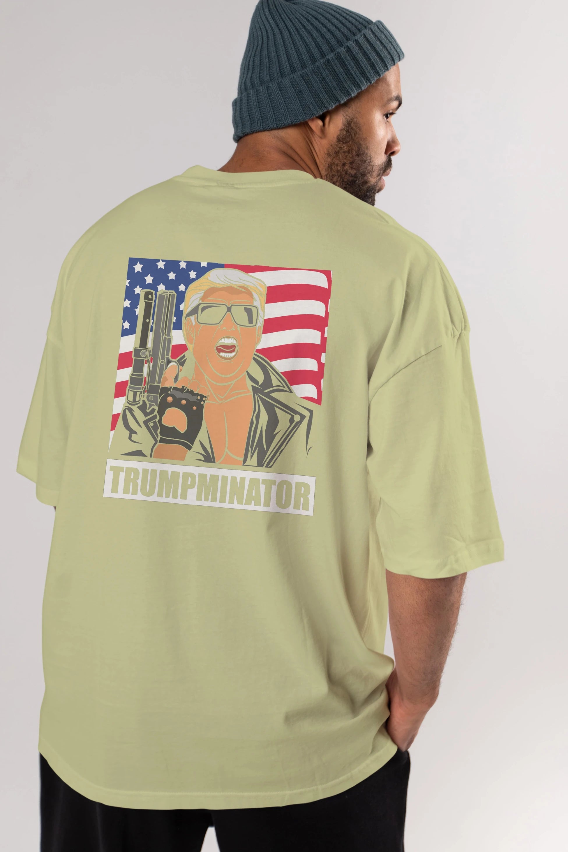 Trumpminator Arka Baskılı Oversize t-shirt Erkek Kadın Unisex %100 Pamuk tişort