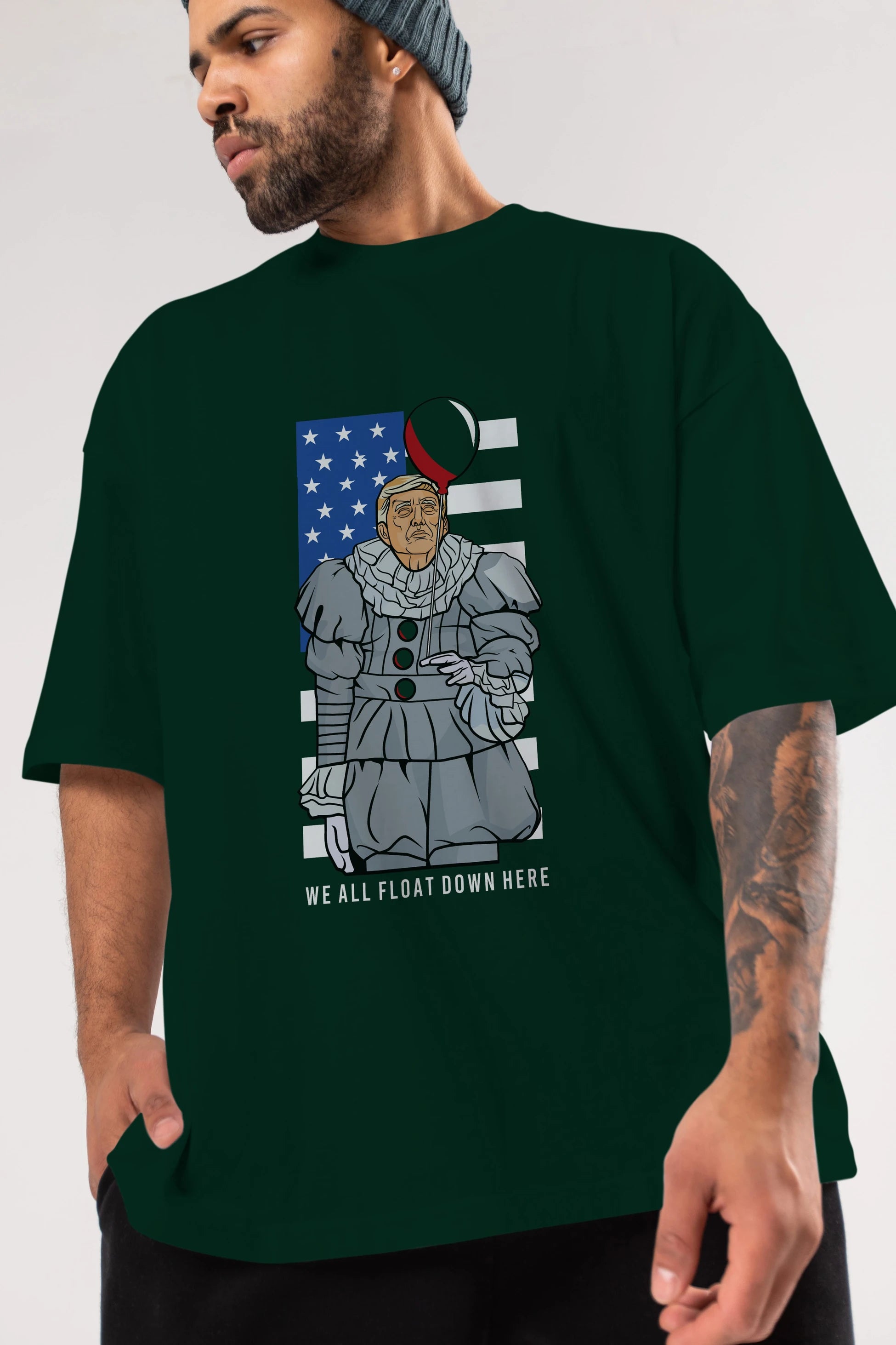 It Trump Ön Baskılı Oversize t-shirt Erkek Kadın Unisex %100 Pamuk tişort