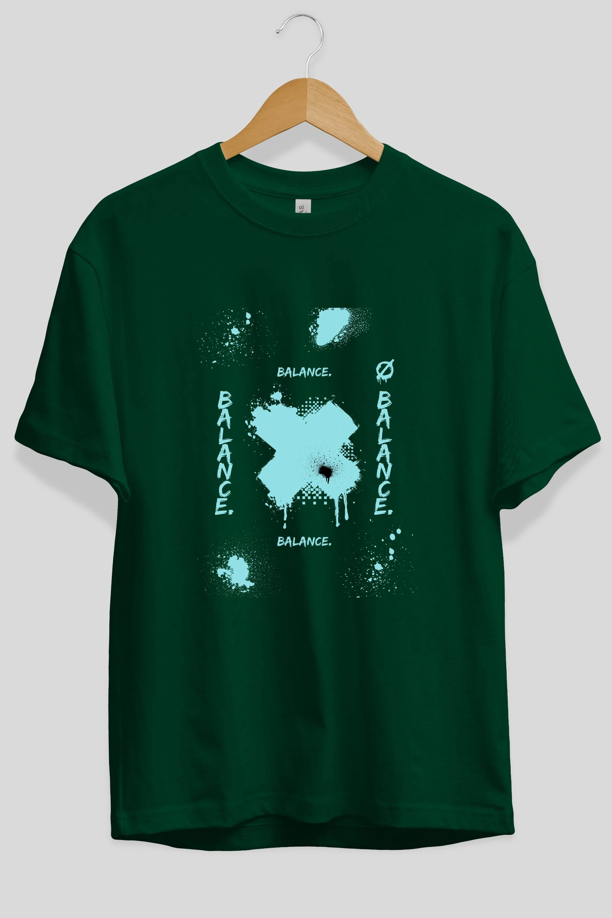 Balance Balance Yazılı Ön Baskılı Oversize t-shirt Erkek Kadın Unisex