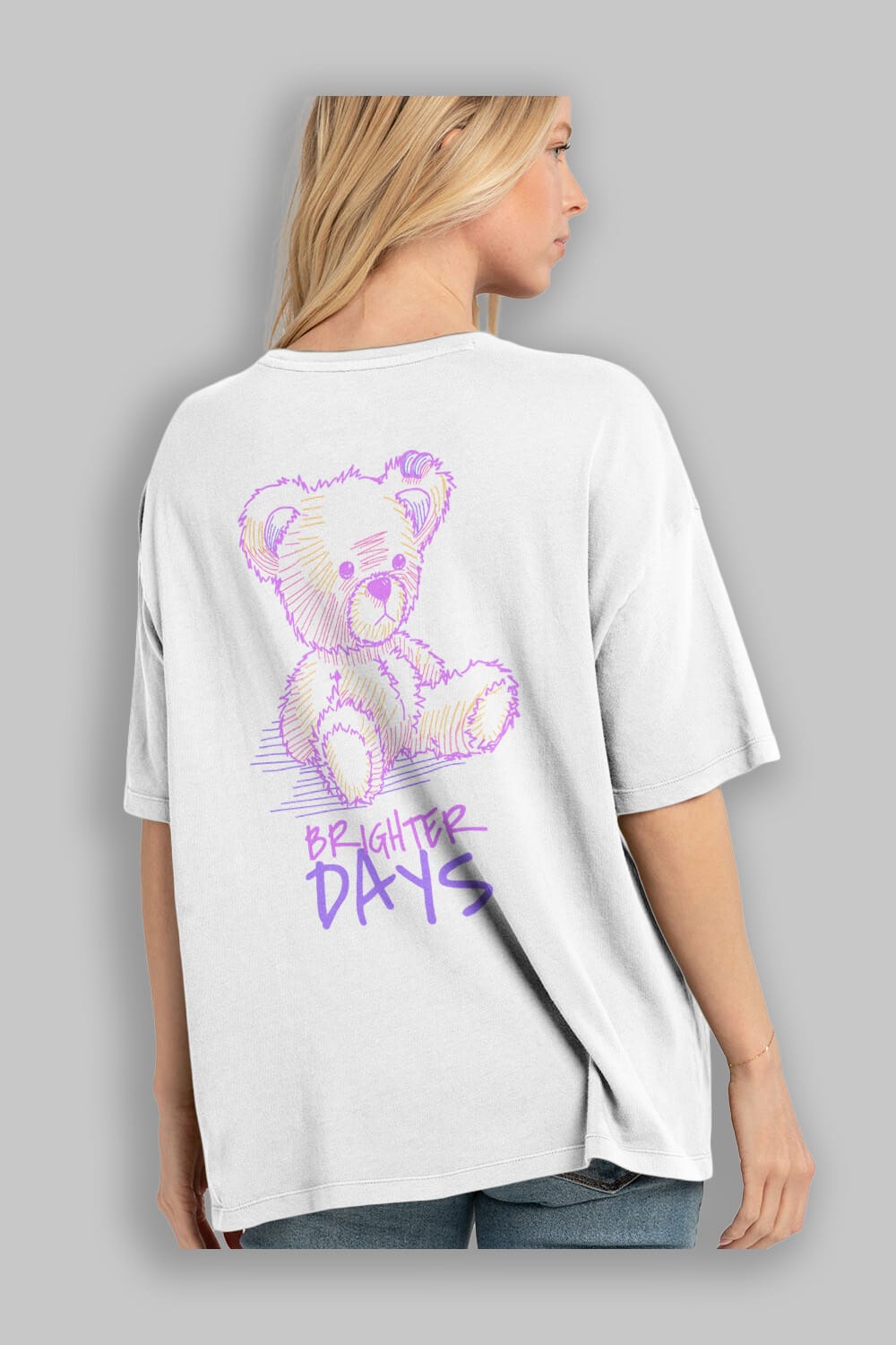 Brighter Days Arka Baskılı Oversize t-shirt Erkek Kadın Unisex
