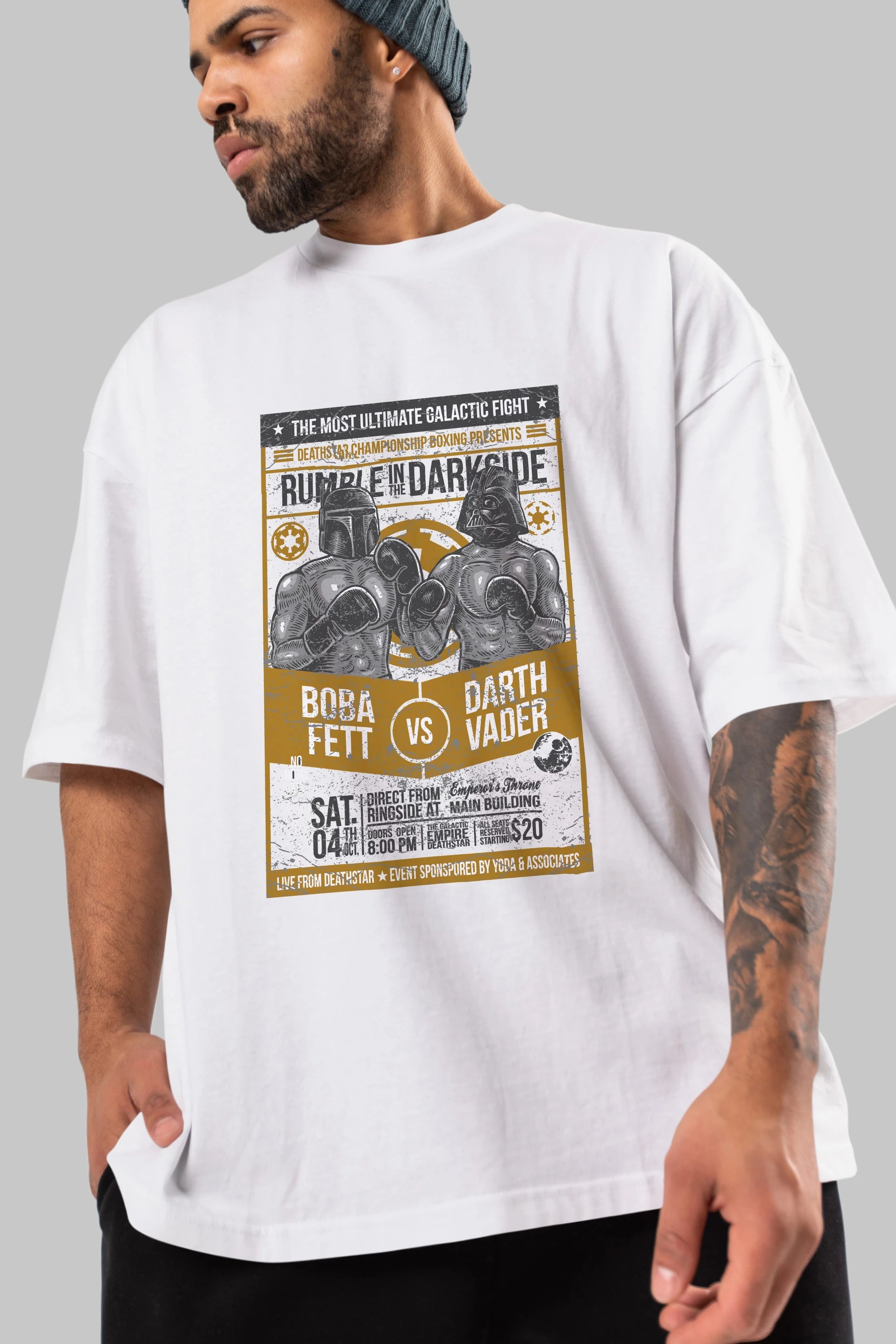 Rumble In The Darkside Ön Baskılı Oversize t-shirt Erkek Kadın Unisex %100 Pamuk tişort