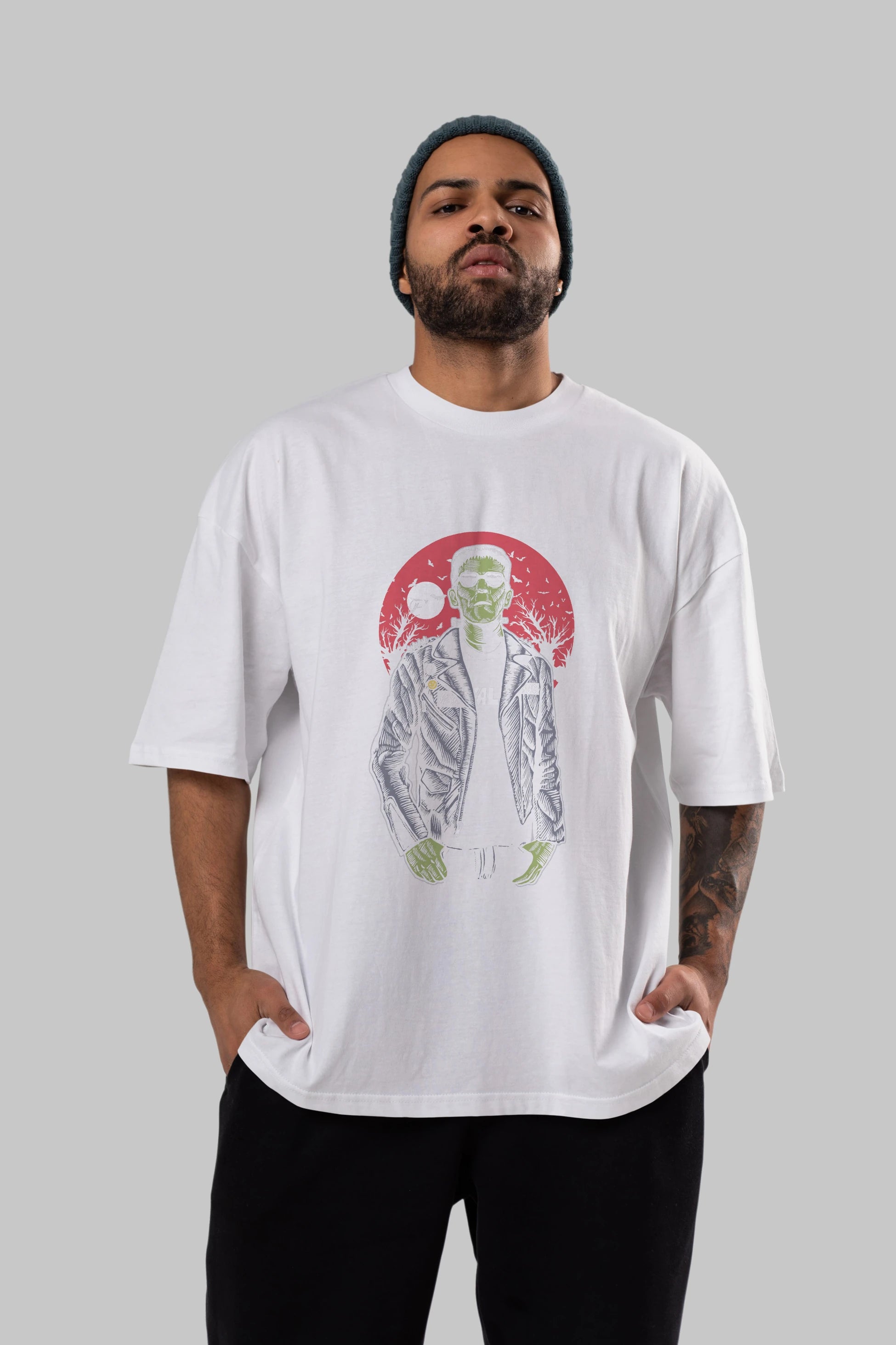Frank Ön Baskılı Oversize t-shirt Erkek Kadın Unisex %100 Pamuk tişort