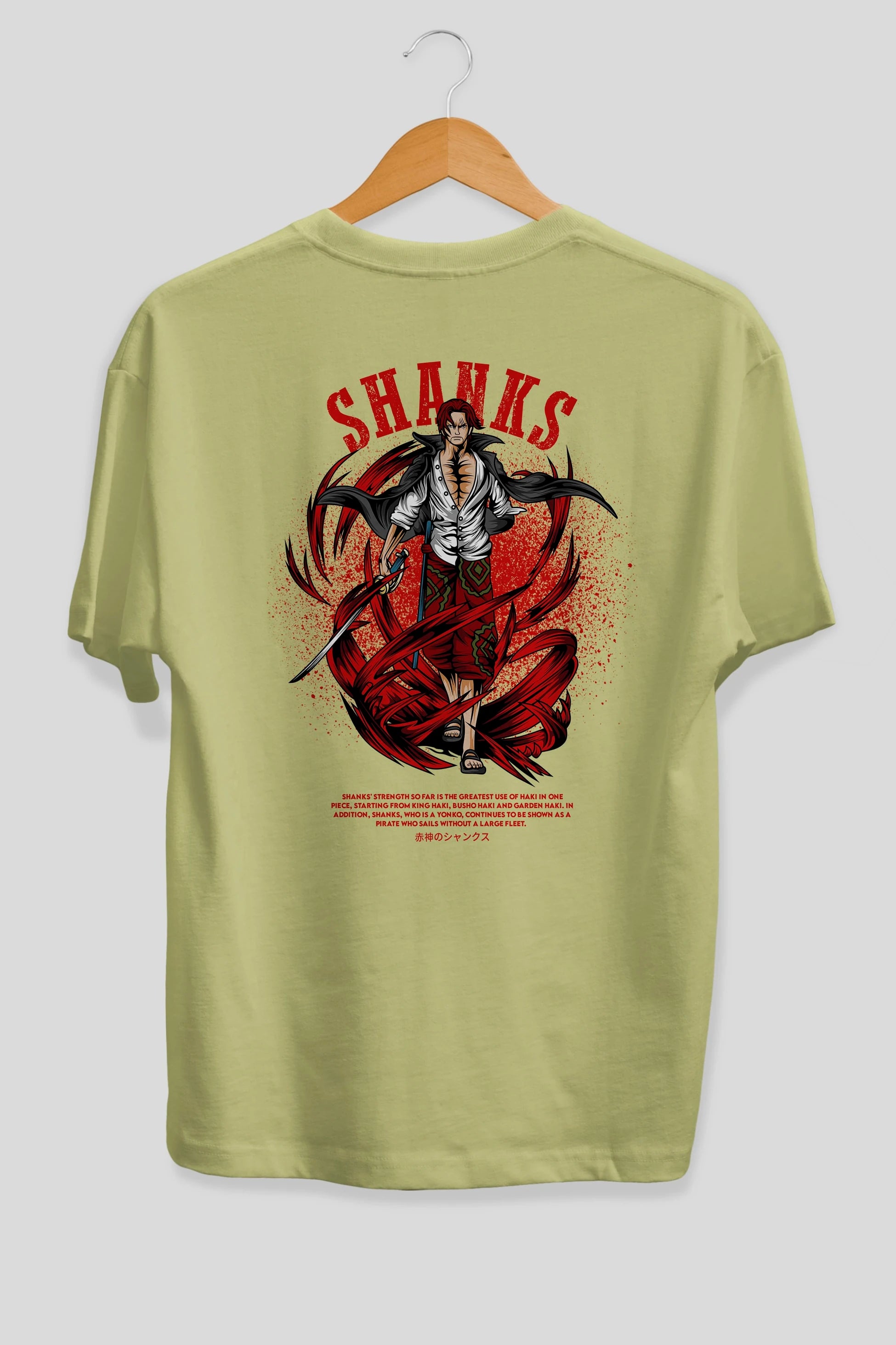 Shanks Anime Arka Baskılı Oversize t-shirt Erkek Kadın Unisex