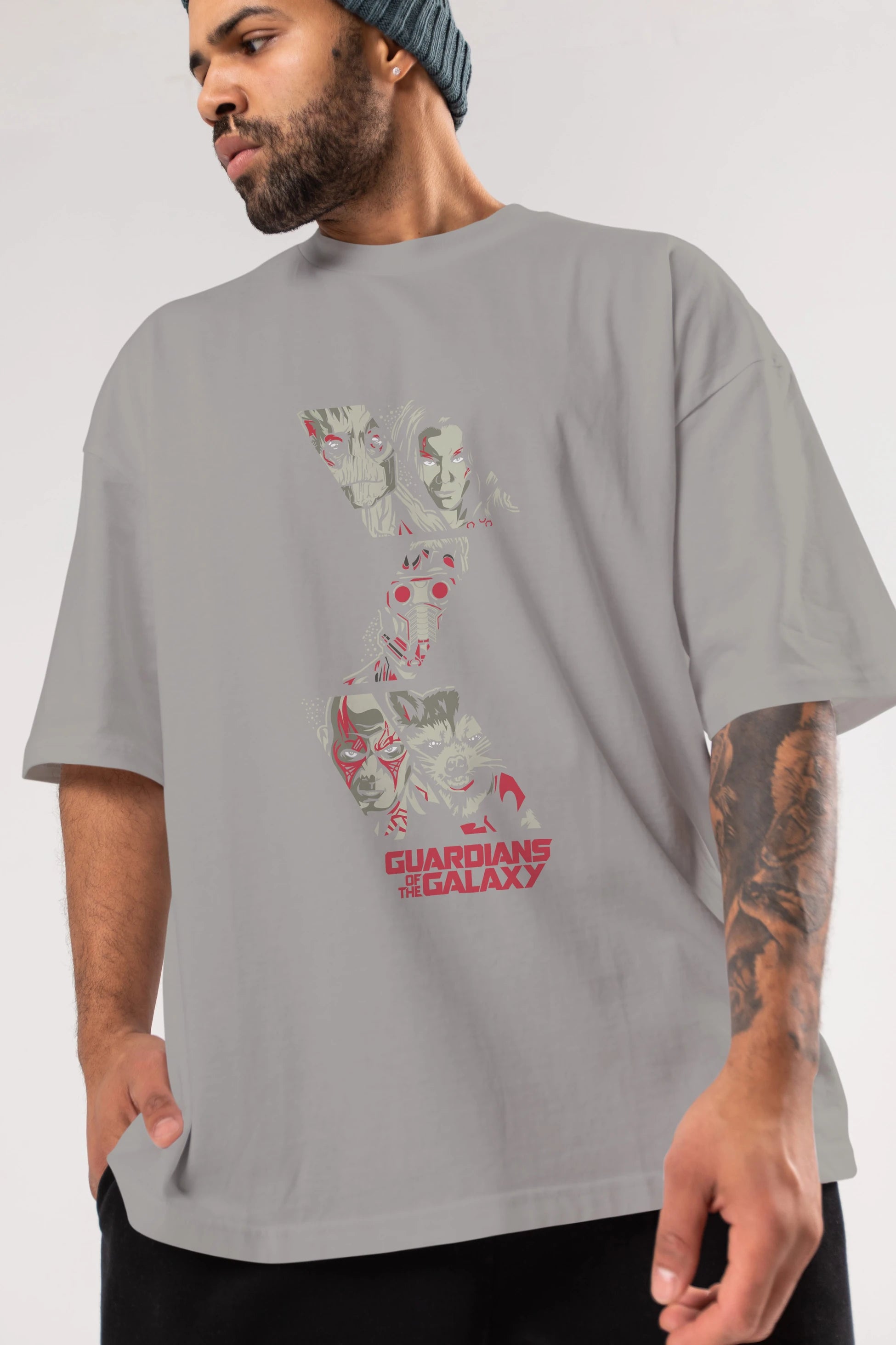 Guardians of The Galaxy (2) Ön Baskılı Oversize t-shirt Erkek Kadın Unisex %100 Pamuk Bisiklet Yaka tişort