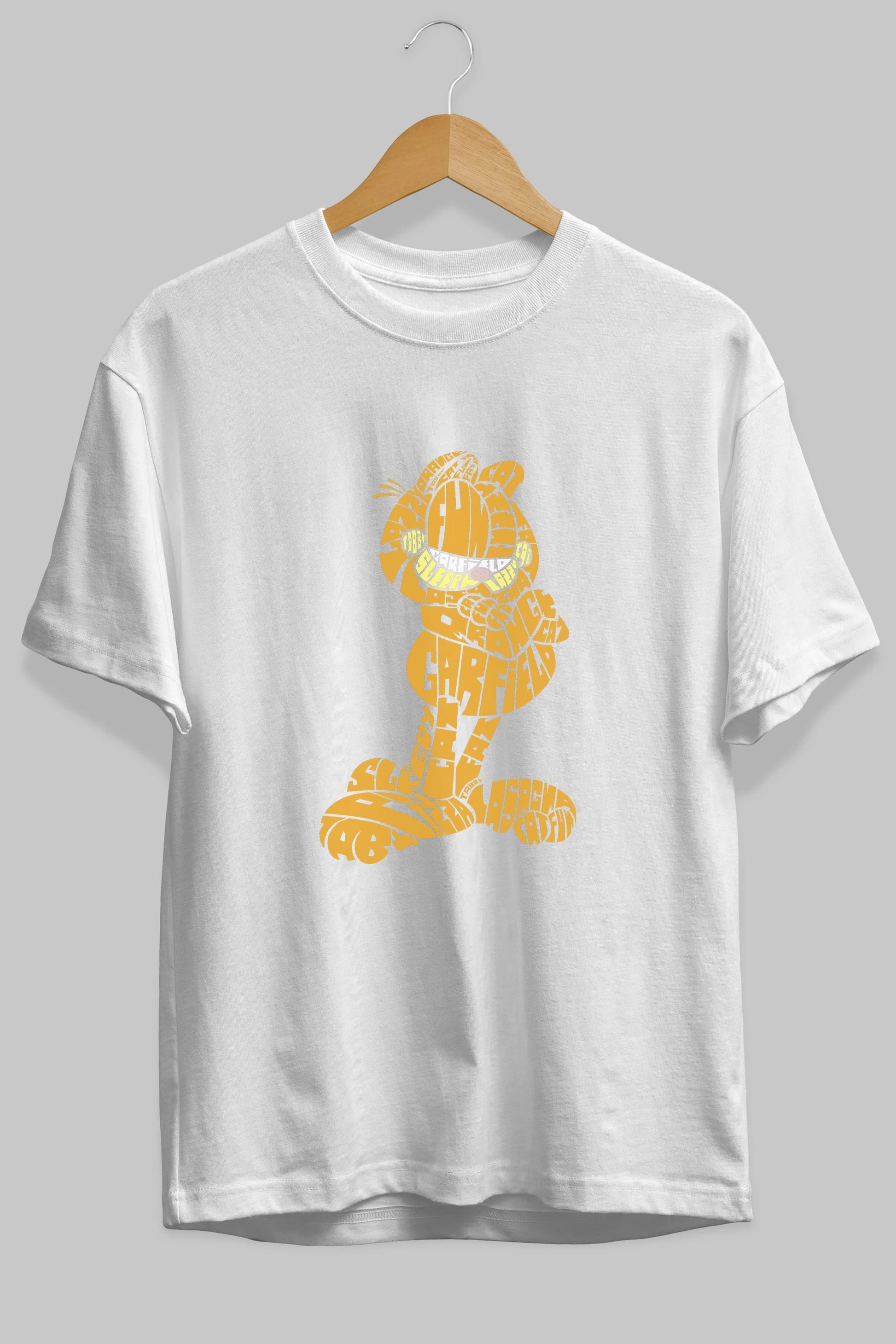 Garfield Ön Baskılı Oversize t-shirt %100 pamuk Erkek Kadın Unisex