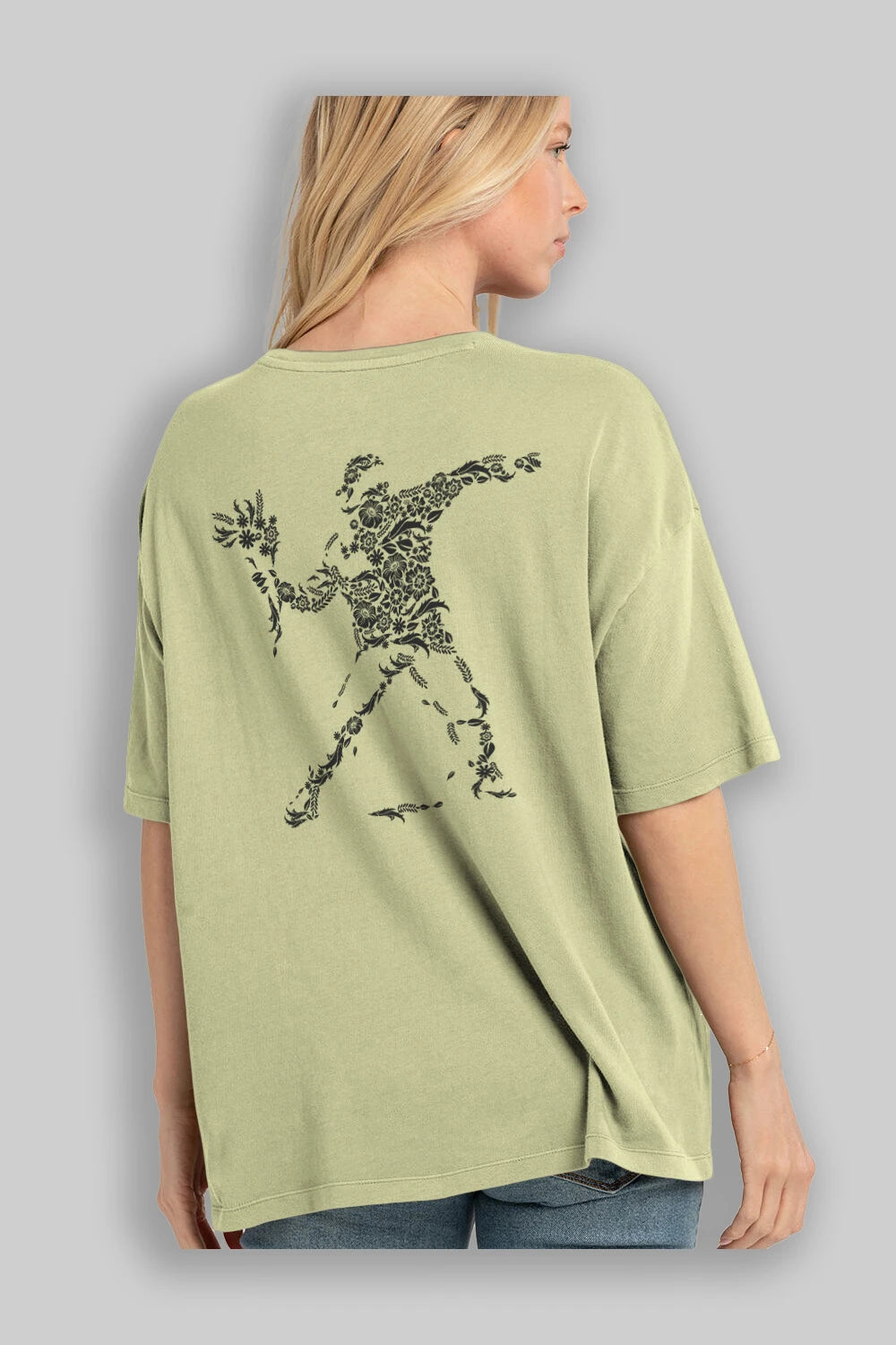 Flourish Vandalism Arka Baskılı Oversize t-shirt %100 pamuk Erkek Kadın Unisex