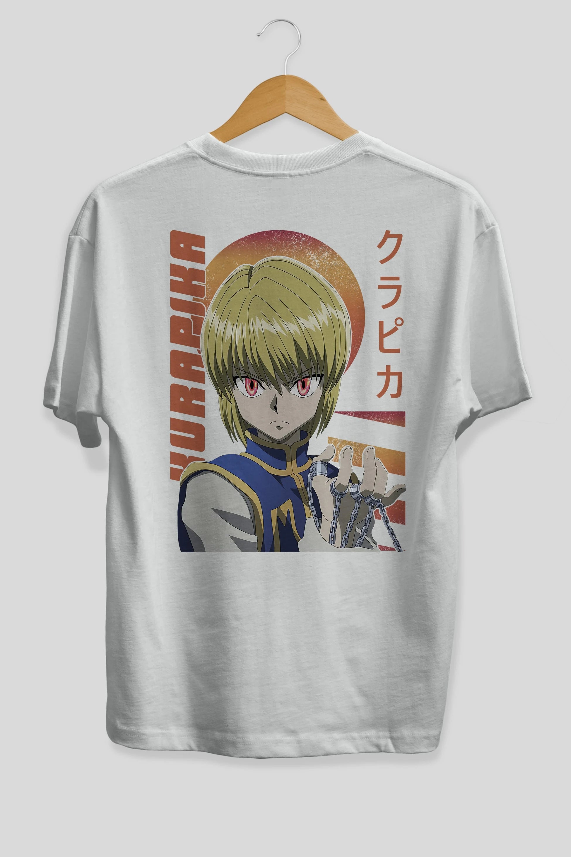 Kurapika 5 (2) Anime Arka Baskılı Oversize t-shirt Erkek Kadın Unisex