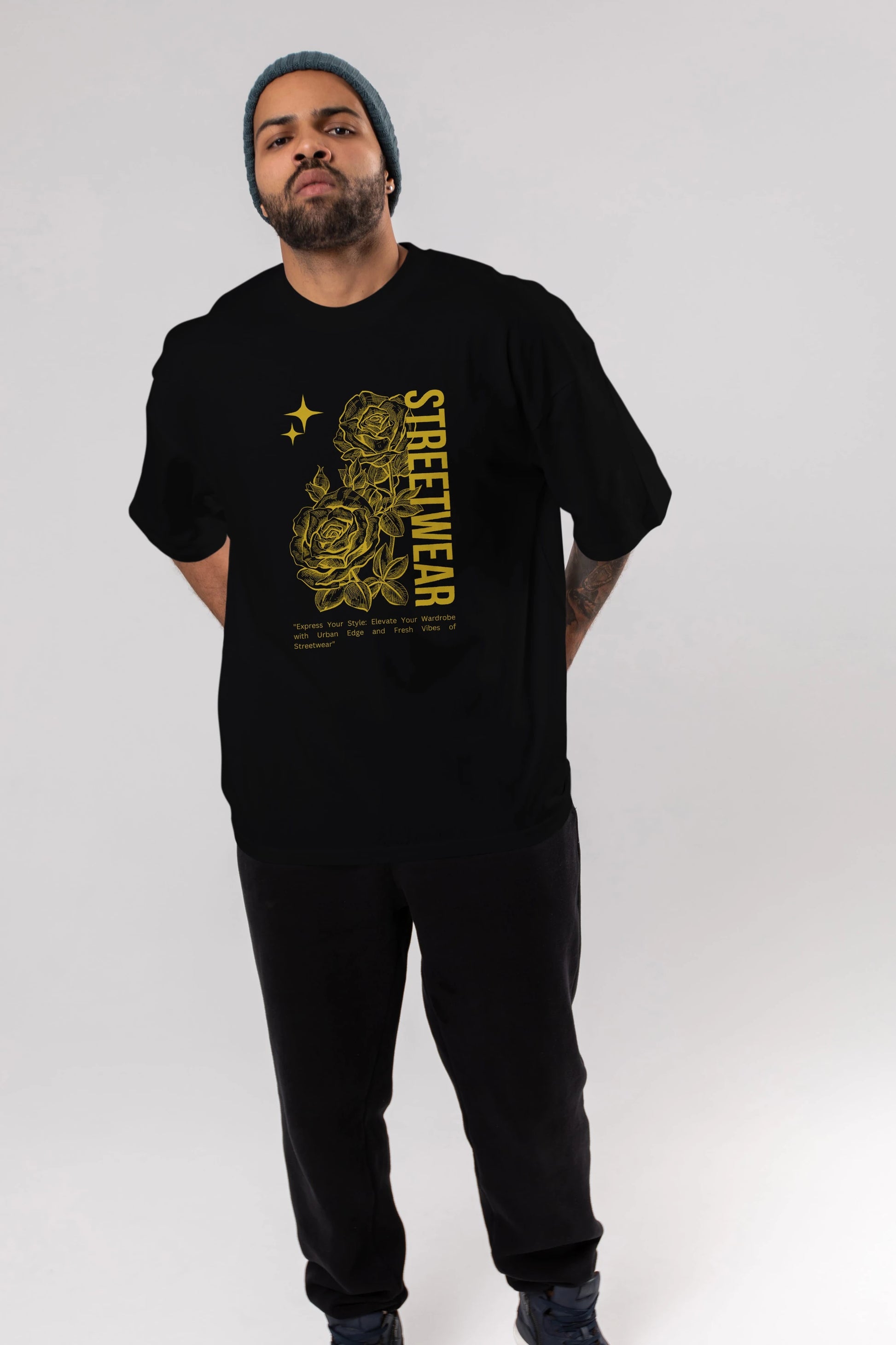 Minimalist Streetwear Ön Baskılı Oversize t-shirt Erkek Kadın Unisex