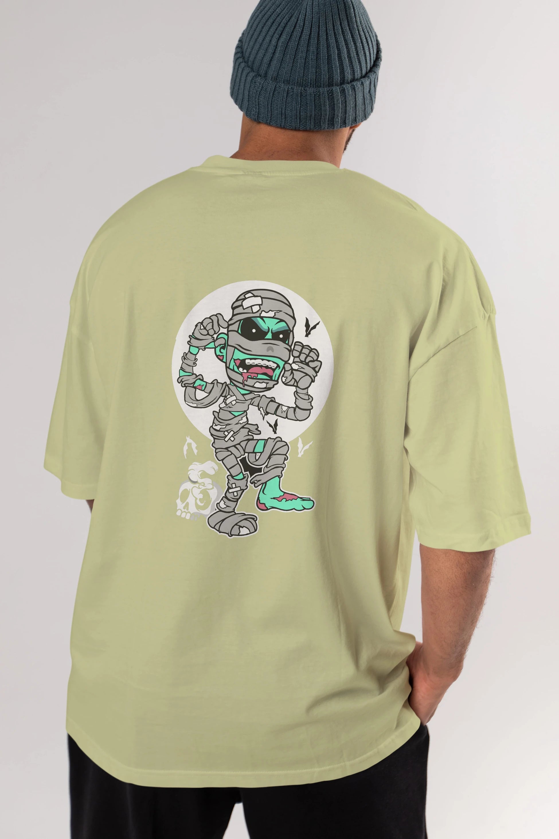 Mummy Arka Baskılı Oversize t-shirt Erkek Kadın Unisex %100 Pamuk tişort