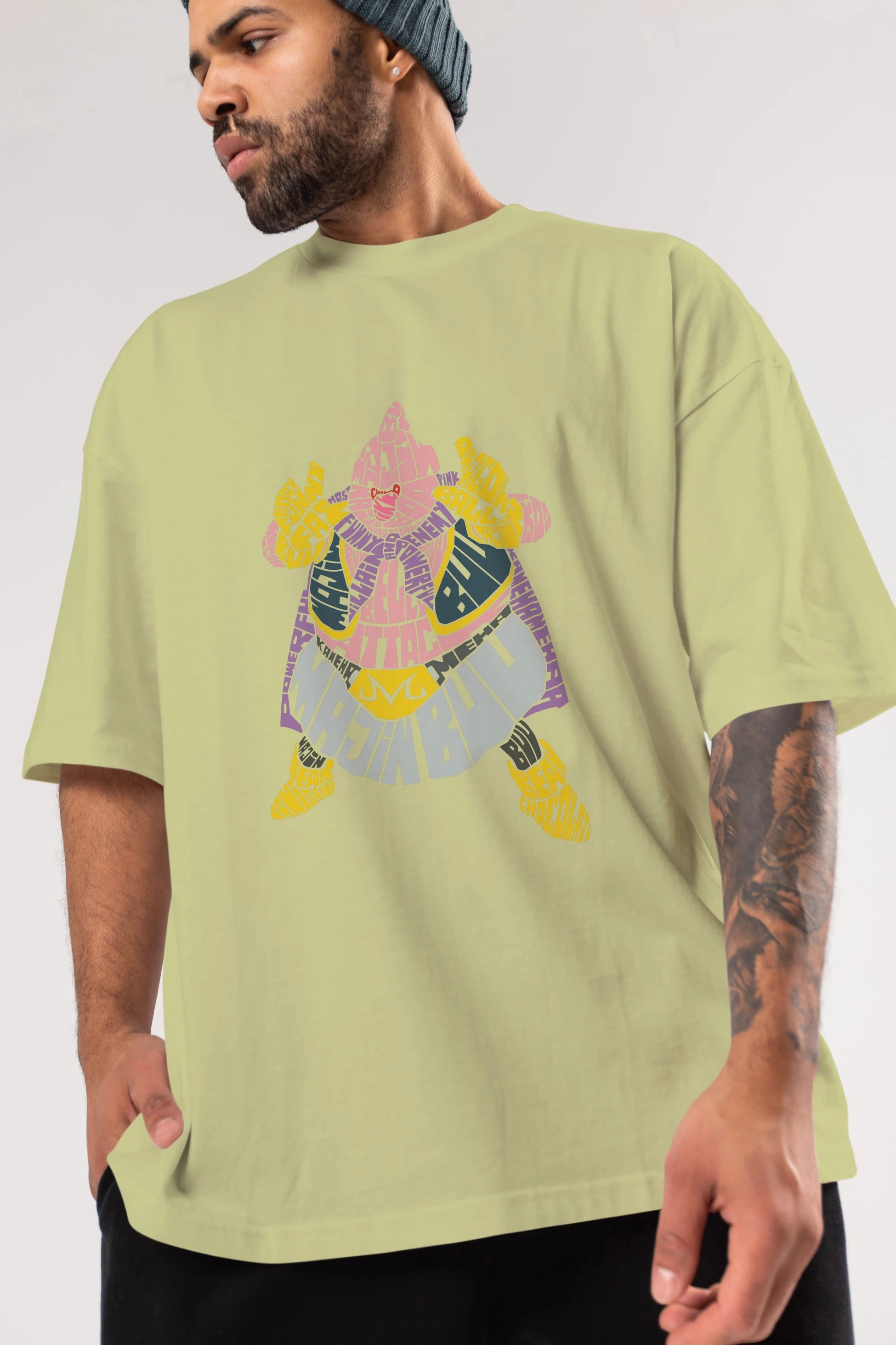 Majin Buu Ön Baskılı Oversize t-shirt %100 pamuk Erkek Kadın Unisex