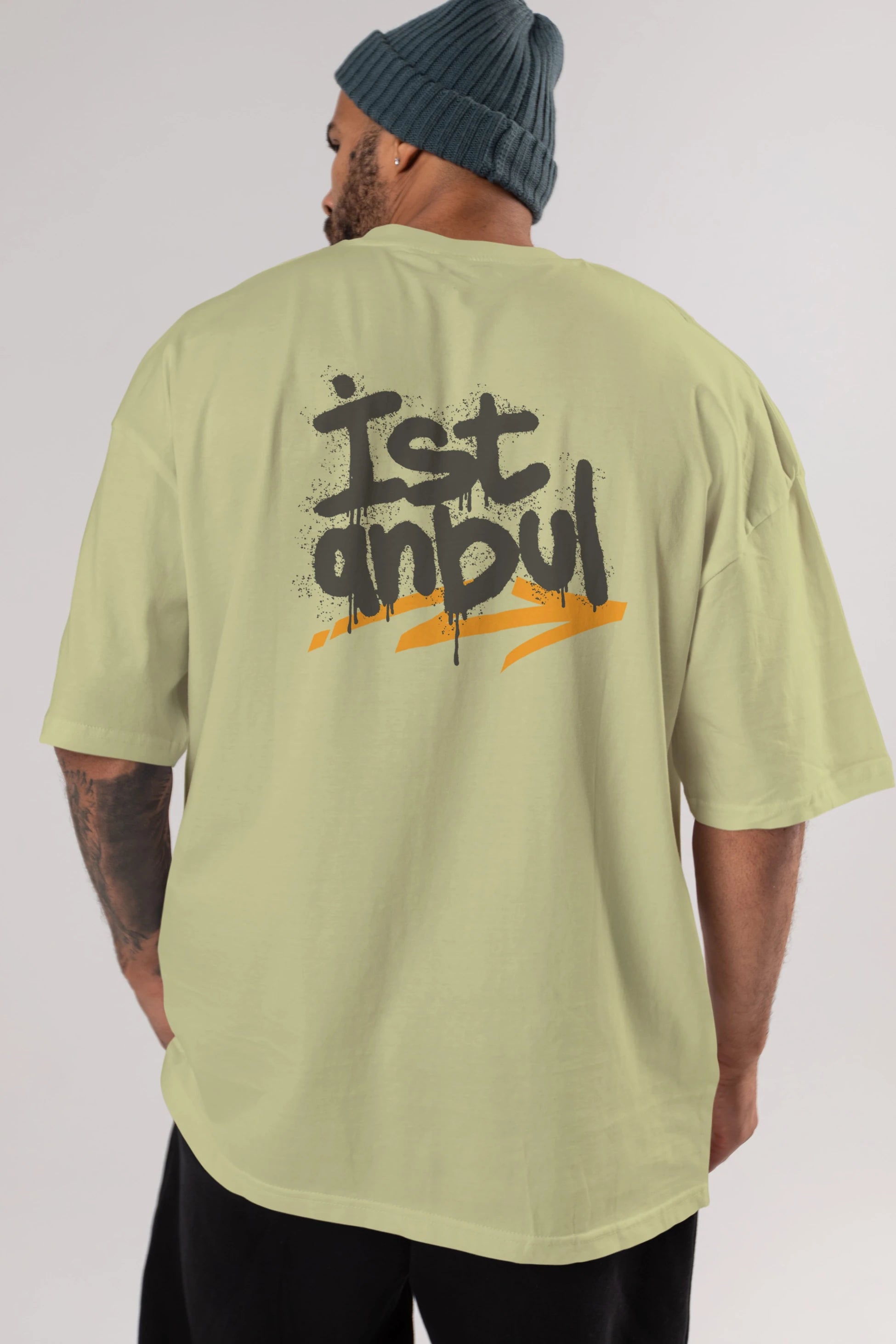istanbul Yazılı Arka Baskılı Oversize t-shirt Erkek Kadın Unisex