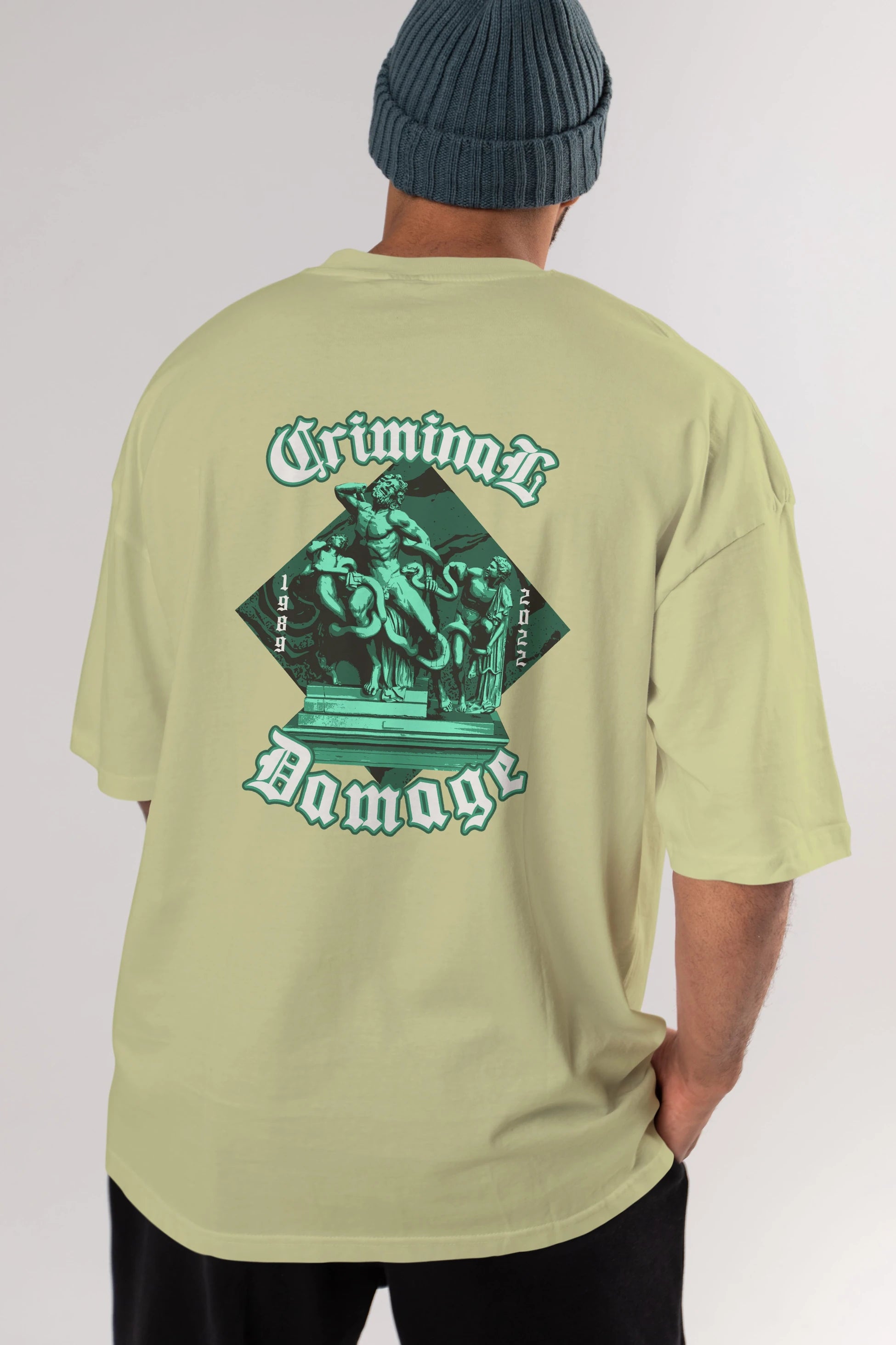 Criminal Damage Arka Baskılı Oversize t-shirt Erkek Kadın Unisex