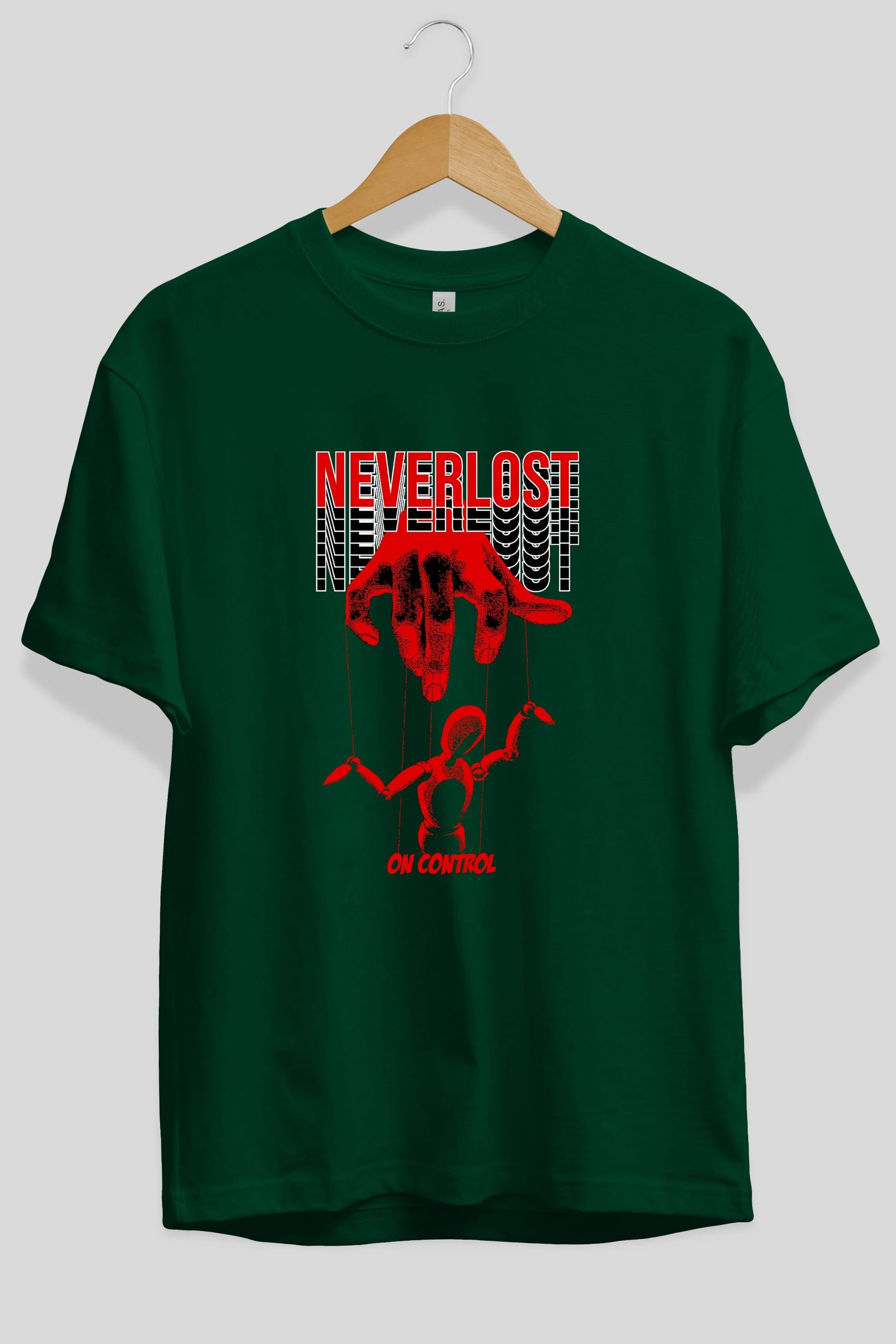Neverlost on Control Ön Baskılı Oversize t-shirt Erkek Kadın Unisex