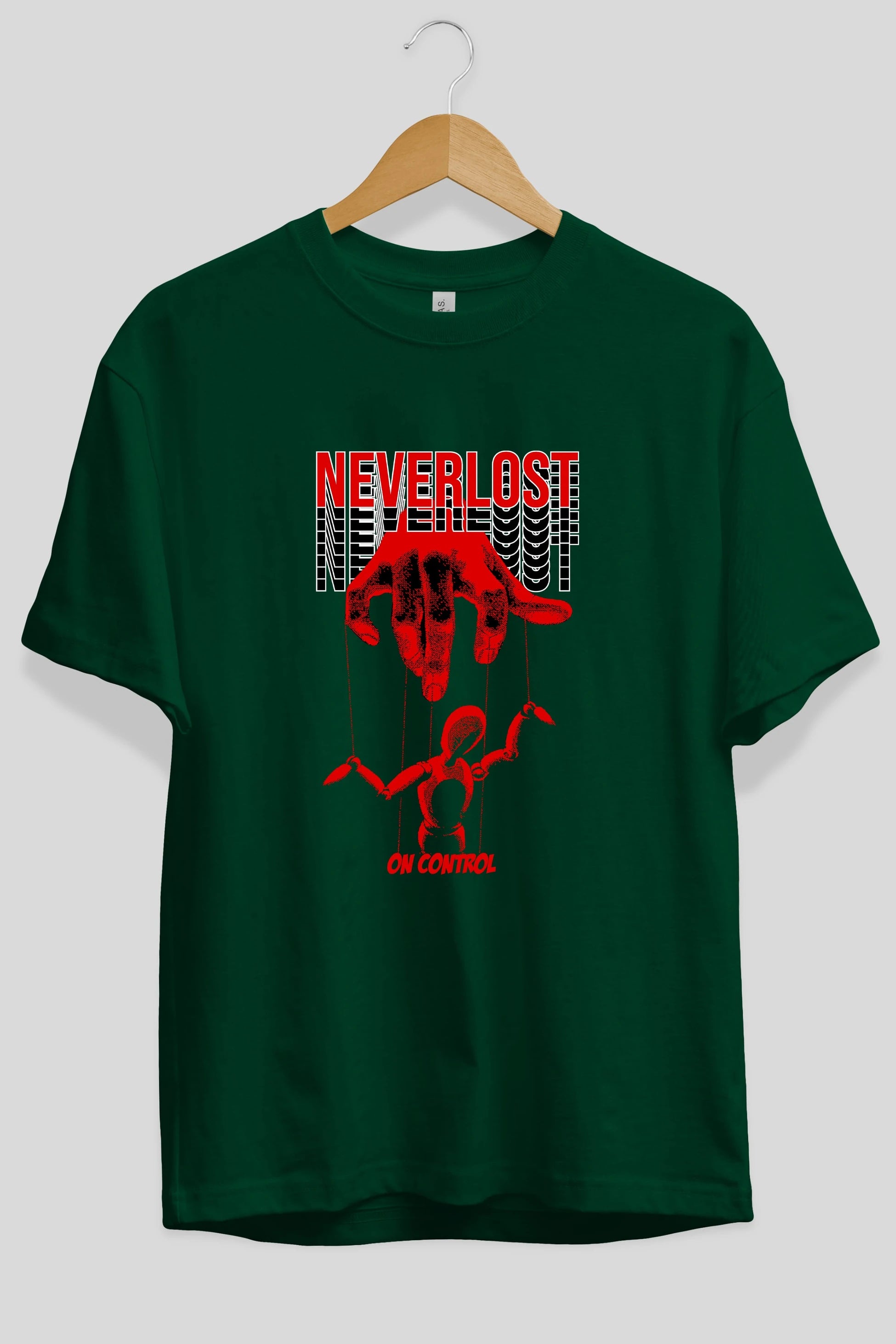 Neverlost on Control Ön Baskılı Oversize t-shirt Erkek Kadın Unisex