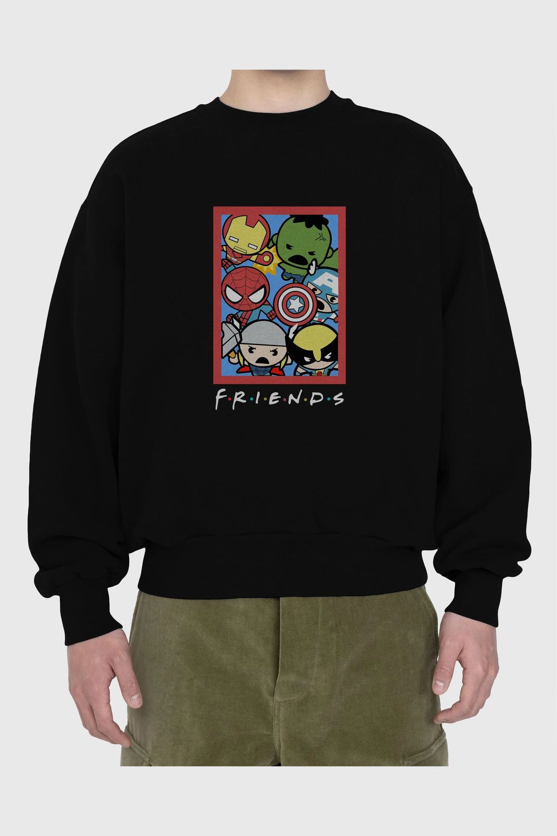 Friends Avenger Ön Baskılı Oversize Sweatshirt Erkek Kadın Unisex