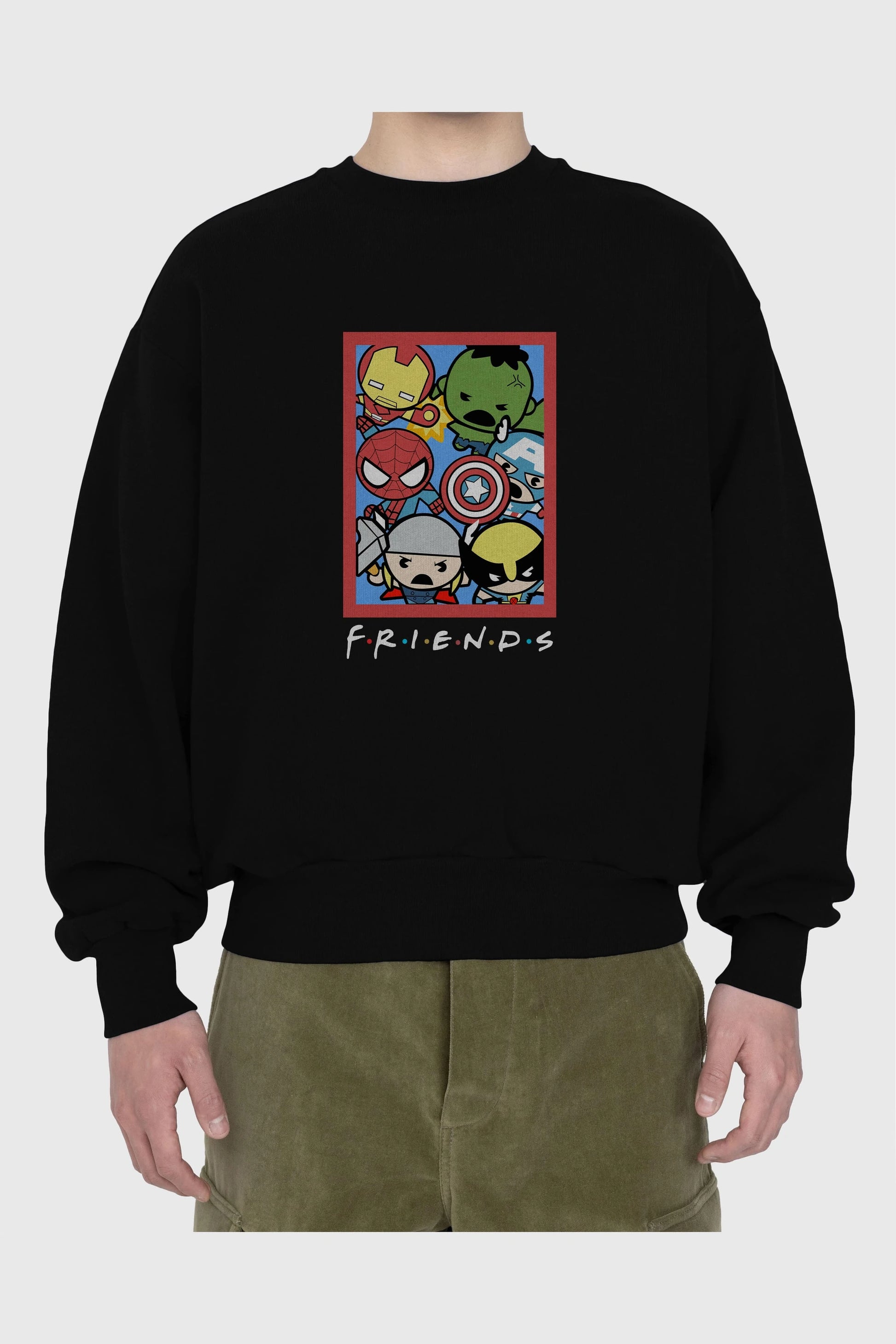 Friends Avenger Ön Baskılı Oversize Sweatshirt Erkek Kadın Unisex