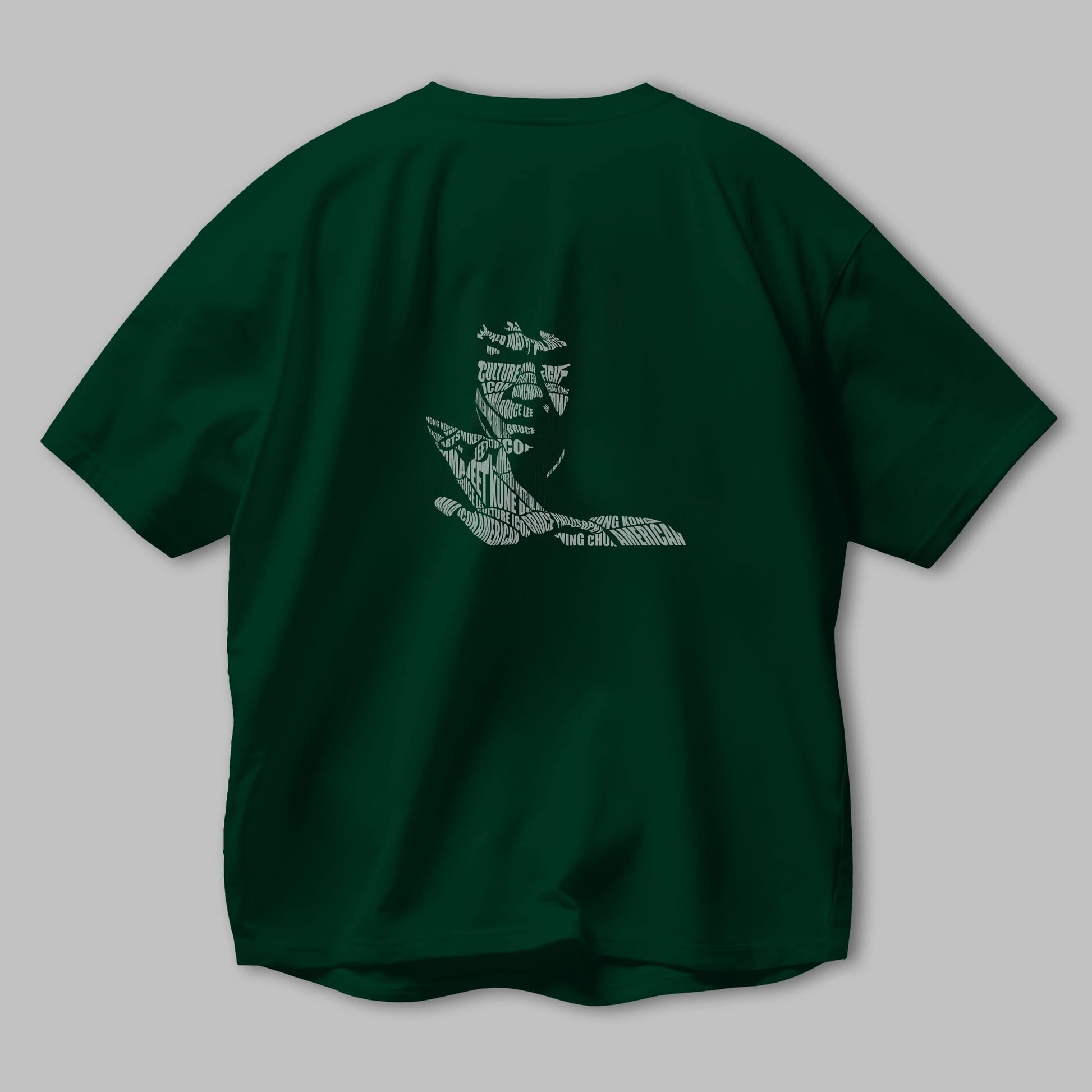 Bruce Lee Calligram Arka Baskılı Oversize t-shirt %100 pamuk Erkek Kadın Unisex