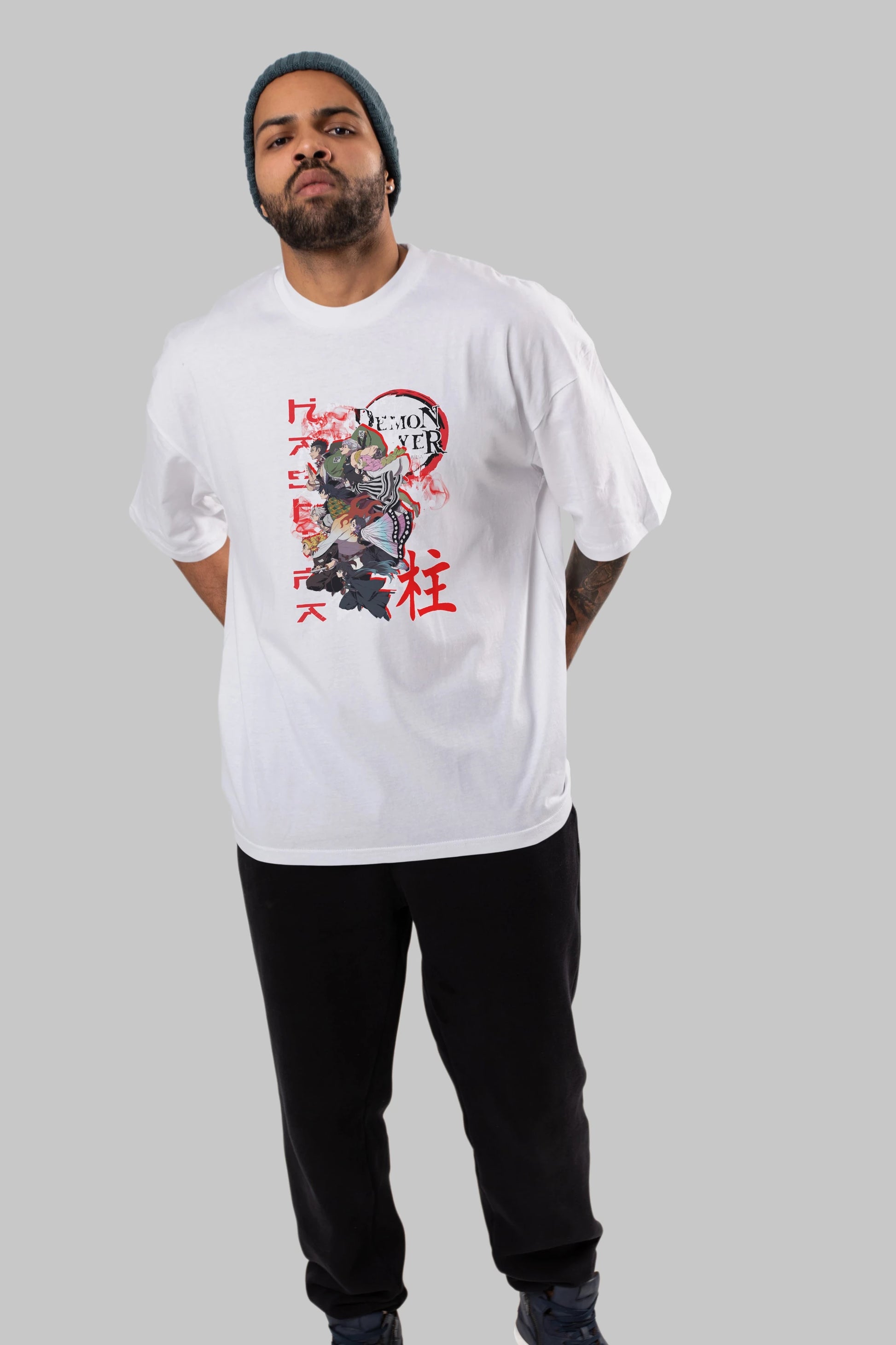 DEMON SLAYER SLAYERS Anime Ön Baskılı Oversize t-shirt %100 pamuk Erkek Kadın Unisex