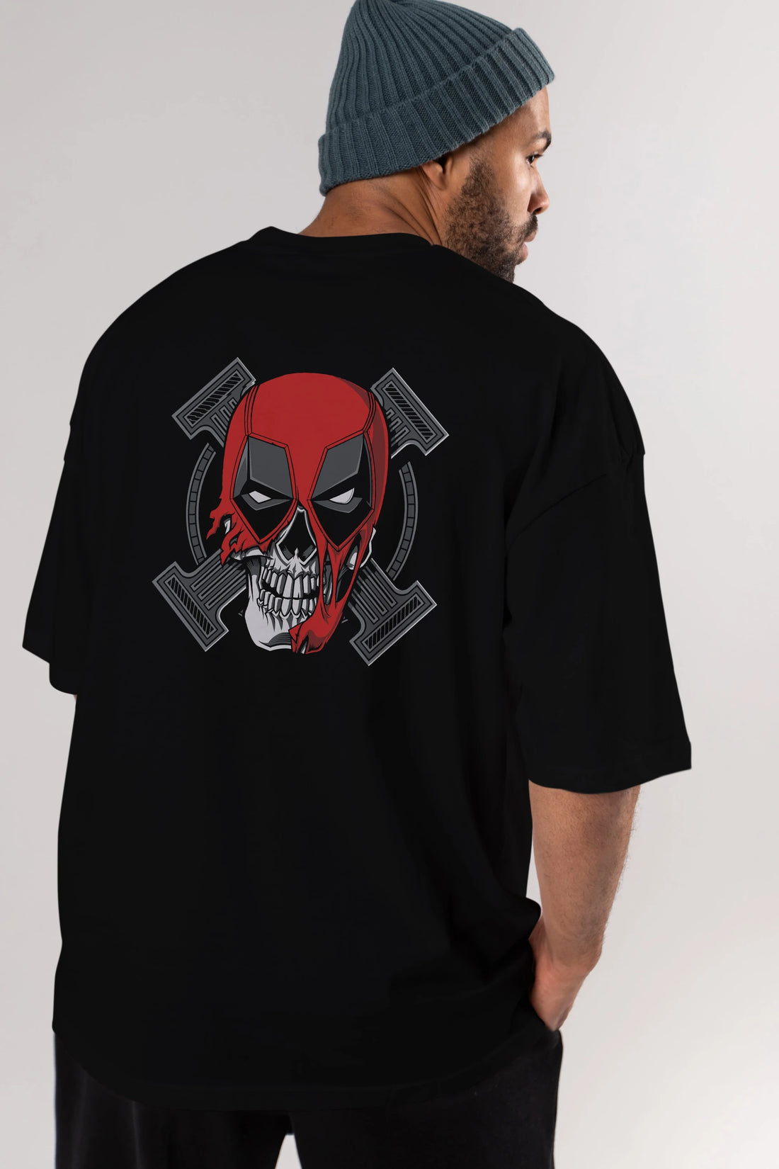 Deadpool (7) Arka Baskılı Oversize t-shirt Erkek Kadın Unisex %100 Pamuk Bisiklet Yaka tişort