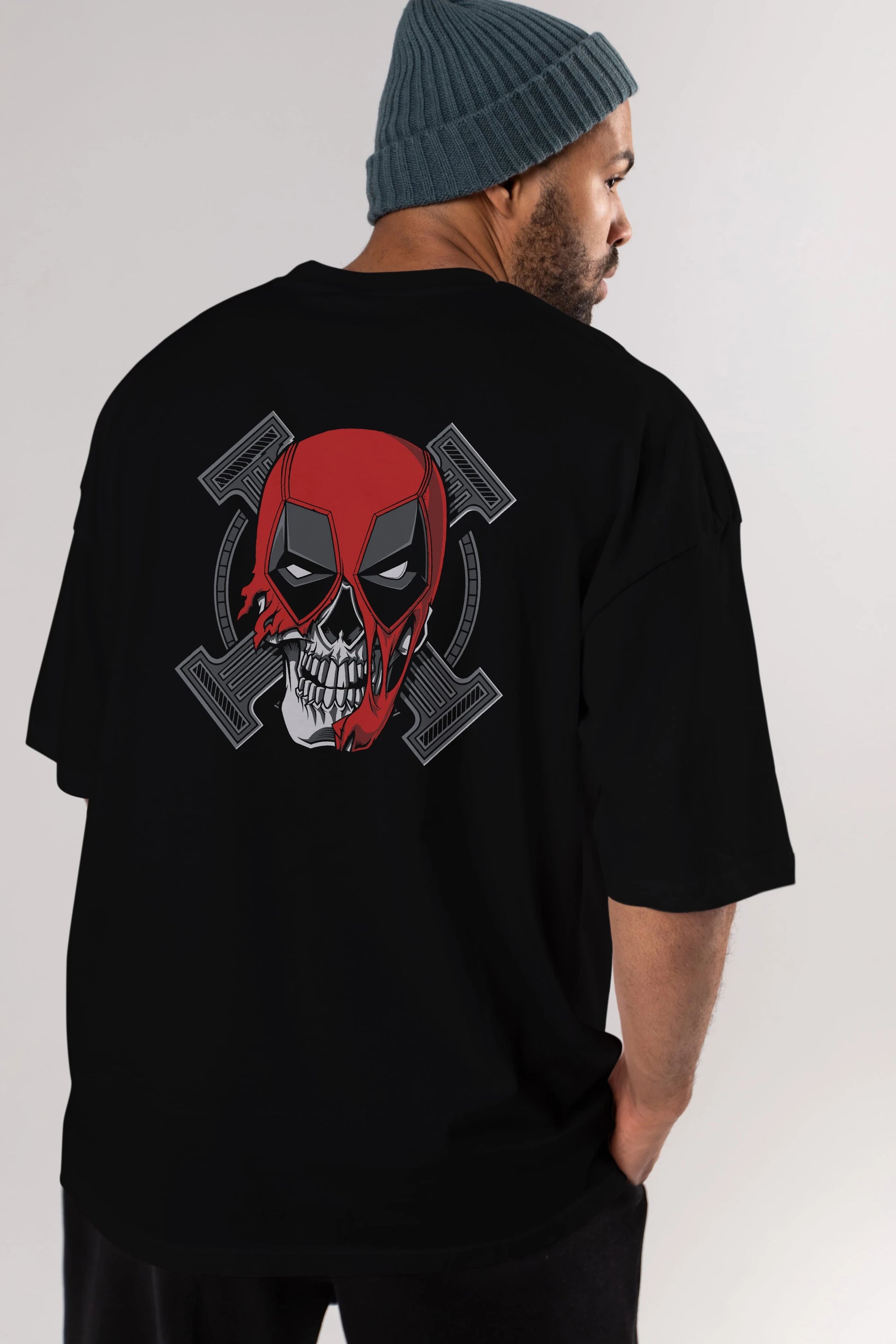 Deadpool (7) Arka Baskılı Oversize t-shirt Erkek Kadın Unisex %100 Pamuk Bisiklet Yaka tişort