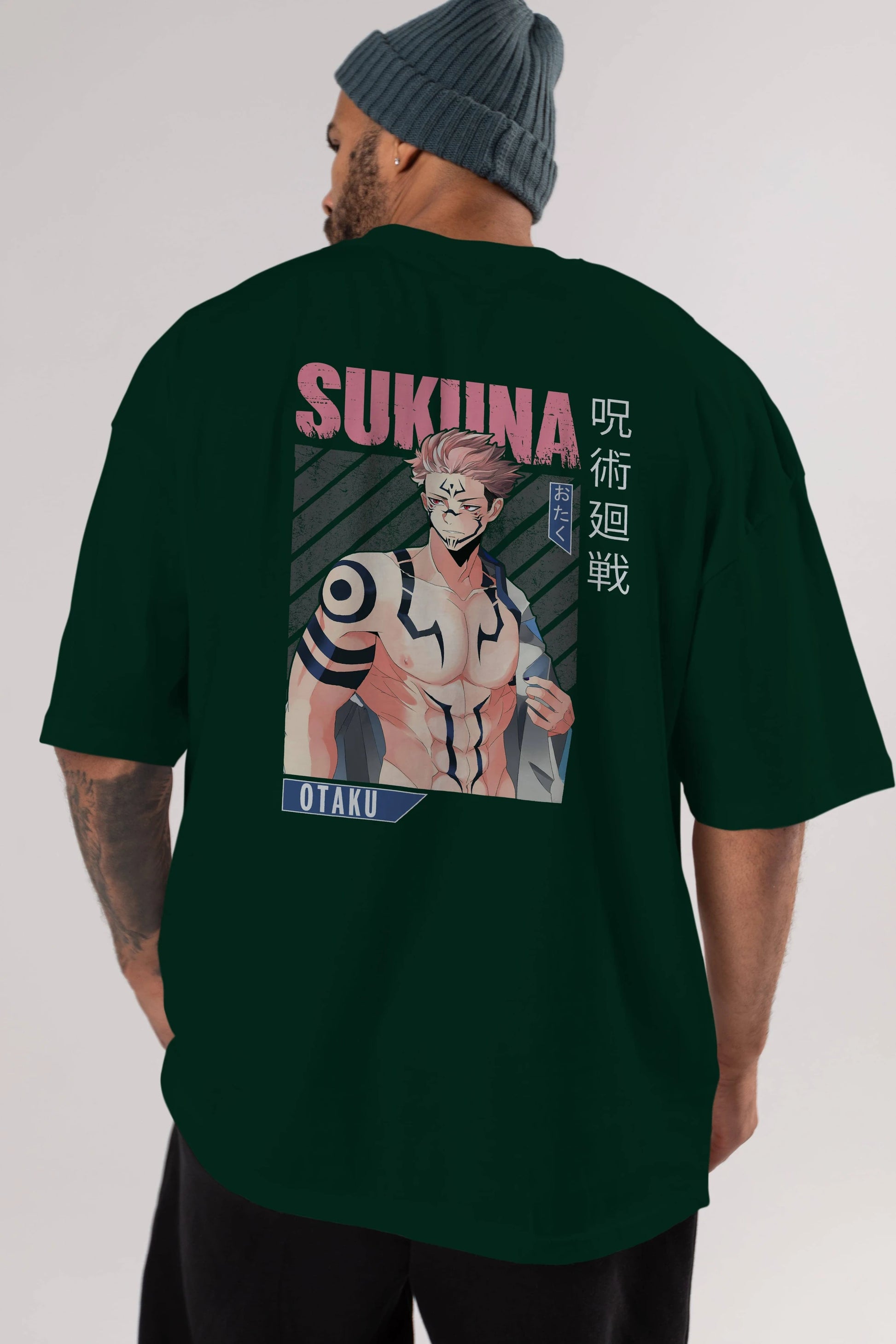 Sukuna Ryoumen 1 Anime Arka Baskılı Oversize t-shirt Erkek Kadın Unisex