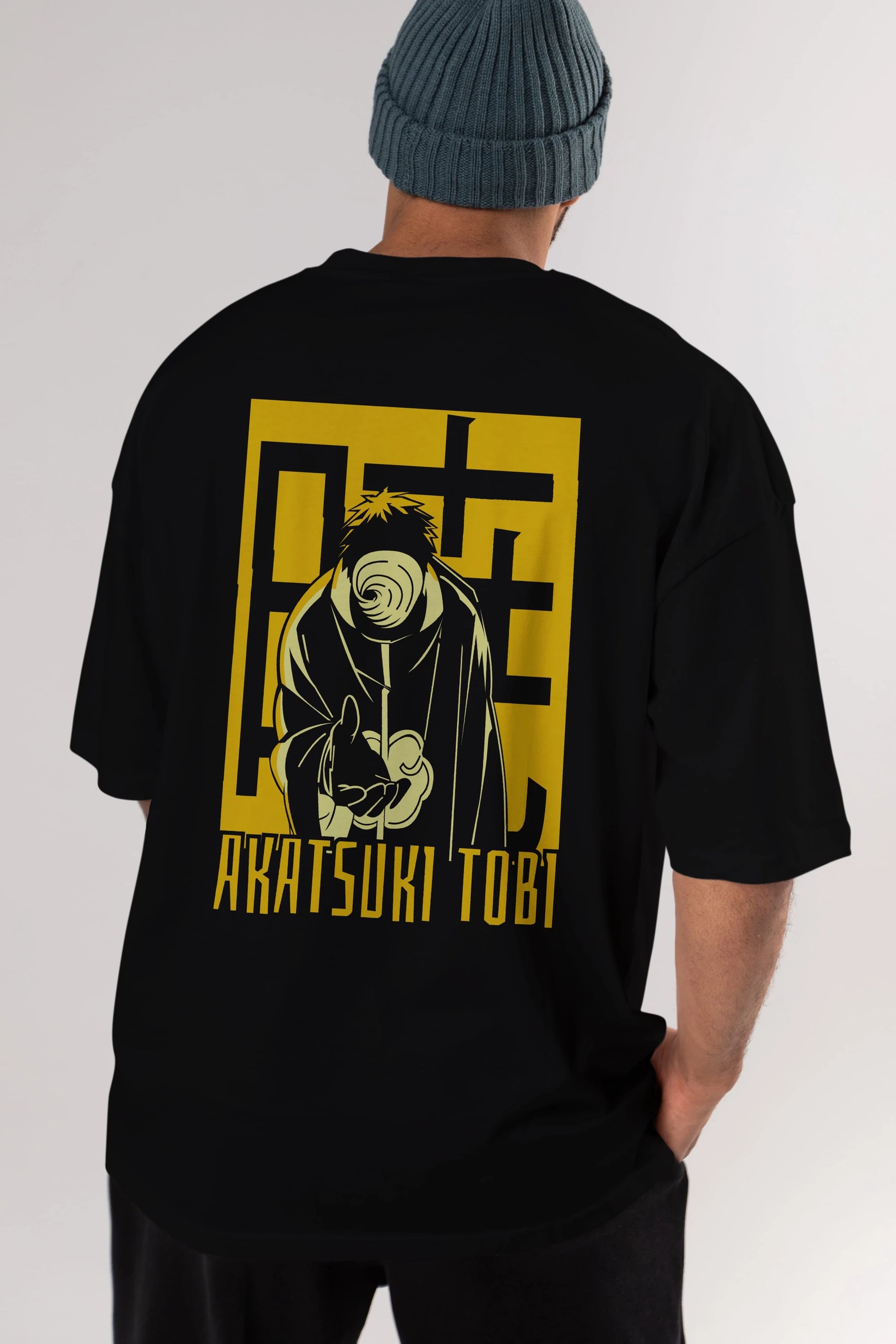AKATSUKI OBITO NARUTO Anime Arka Baskılı Oversize t-shirt Erkek Kadın Unisex