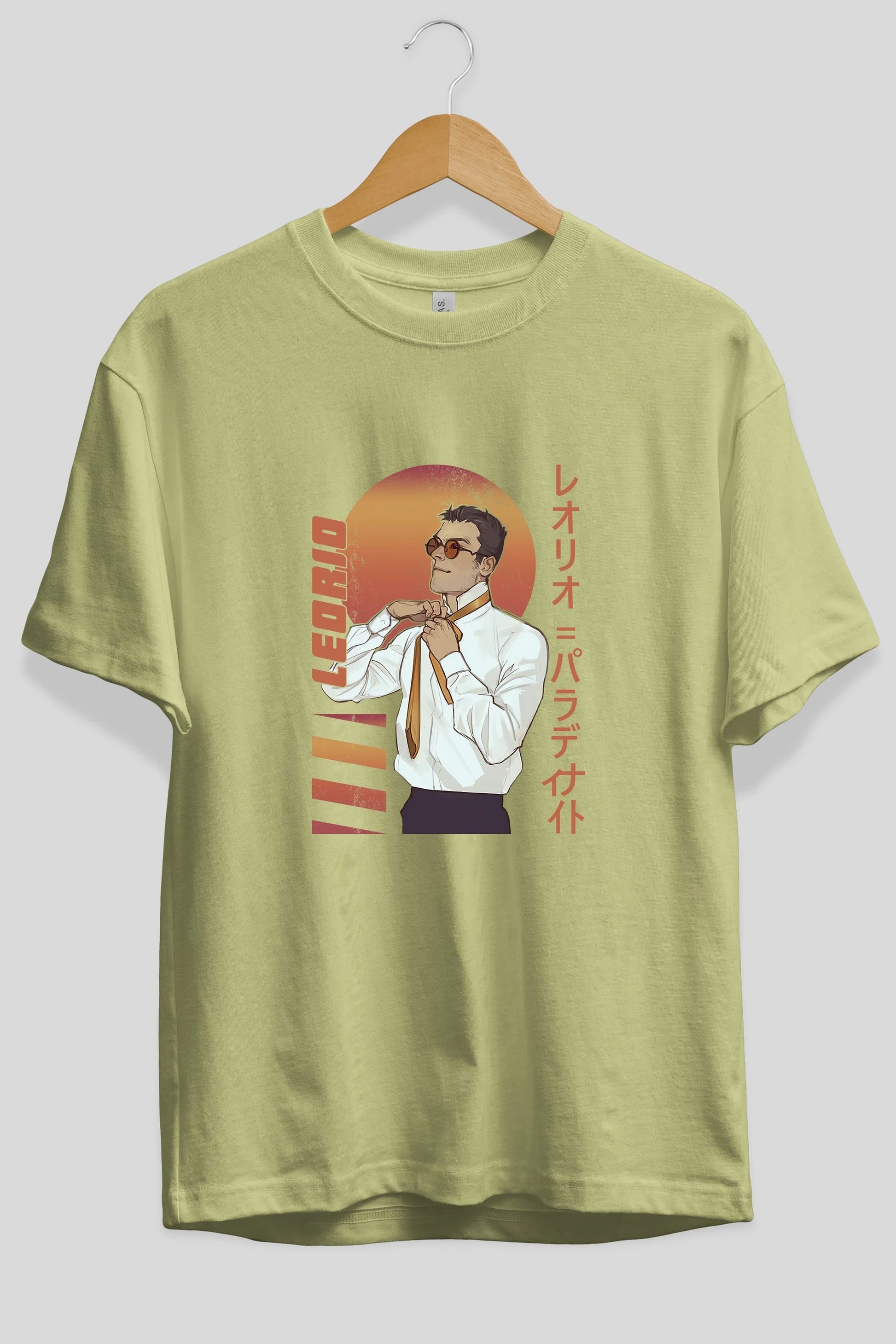 Leorio Paladiknight 5 (2) Anime Ön Baskılı Oversize t-shirt %100 pamuk Erkek Kadın Unisex