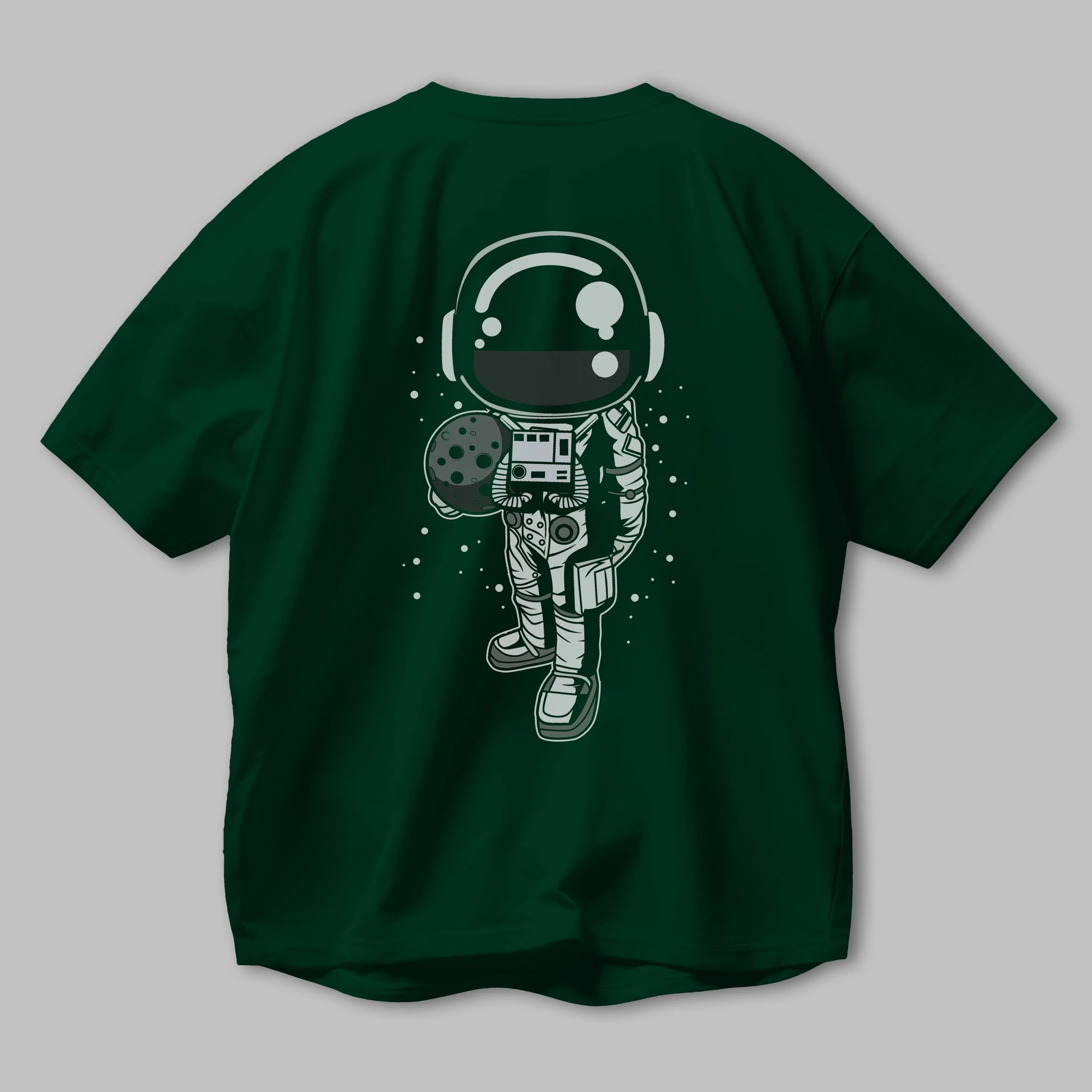 Astronaut Holding The Moon Arka Baskılı Oversize t-shirt Erkek Kadın Unisex
