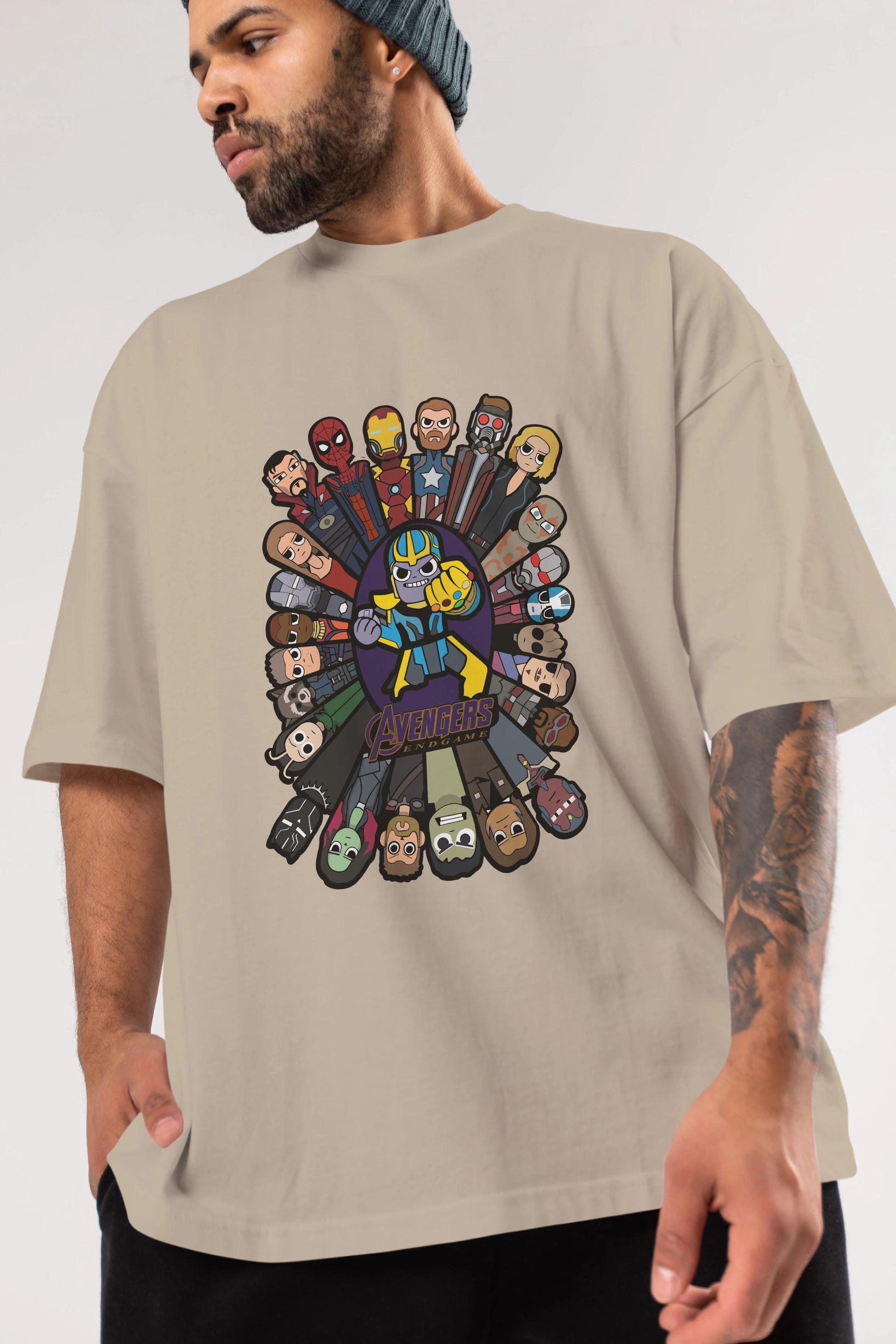 The Avengers (2) Ön Baskılı Oversize t-shirt Erkek Kadın Unisex %100 Pamuk Bisiklet Yaka tişort