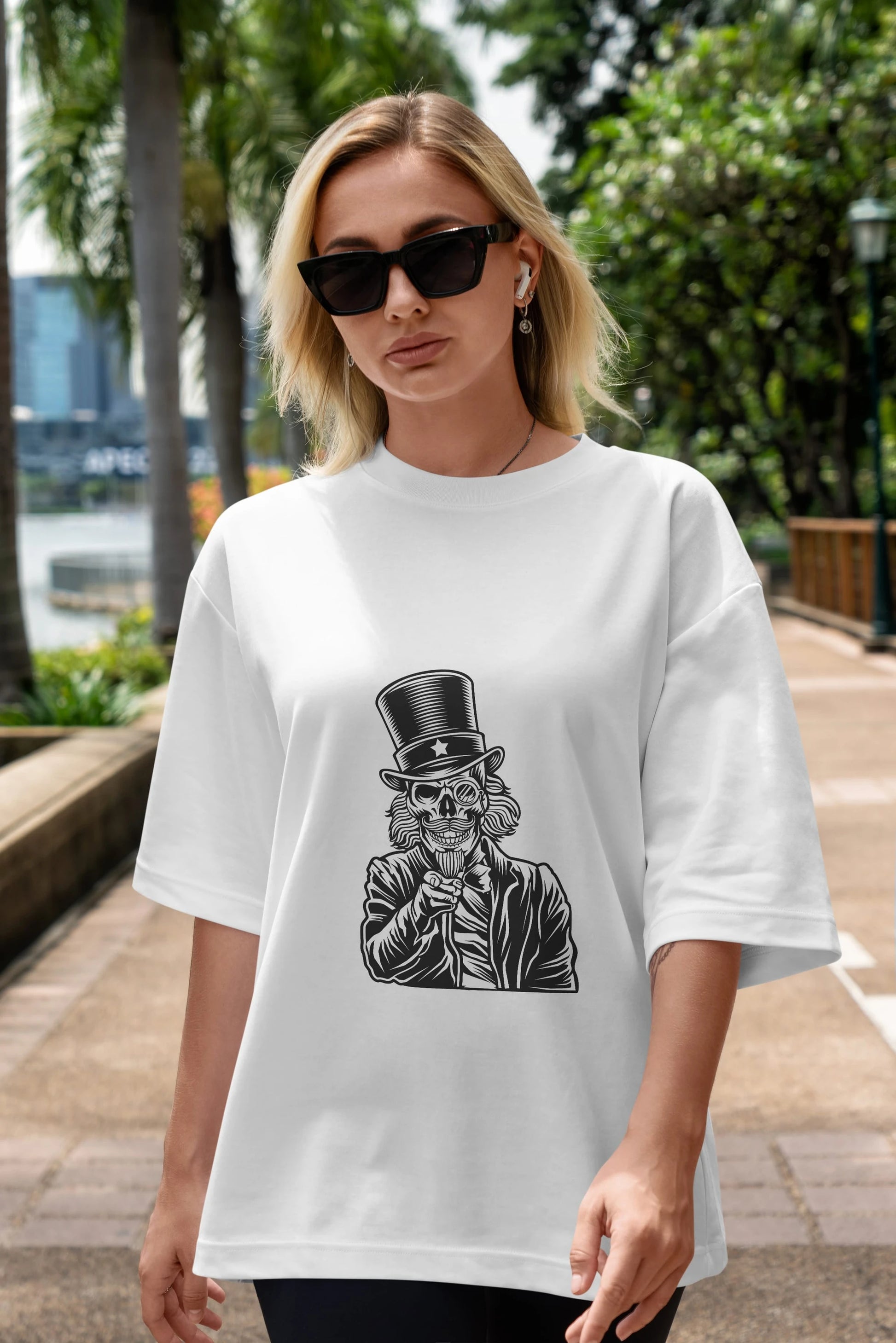 I Want You Skull Ön Baskılı Oversize t-shirt Erkek Kadın Unisex %100 Pamuk tişort