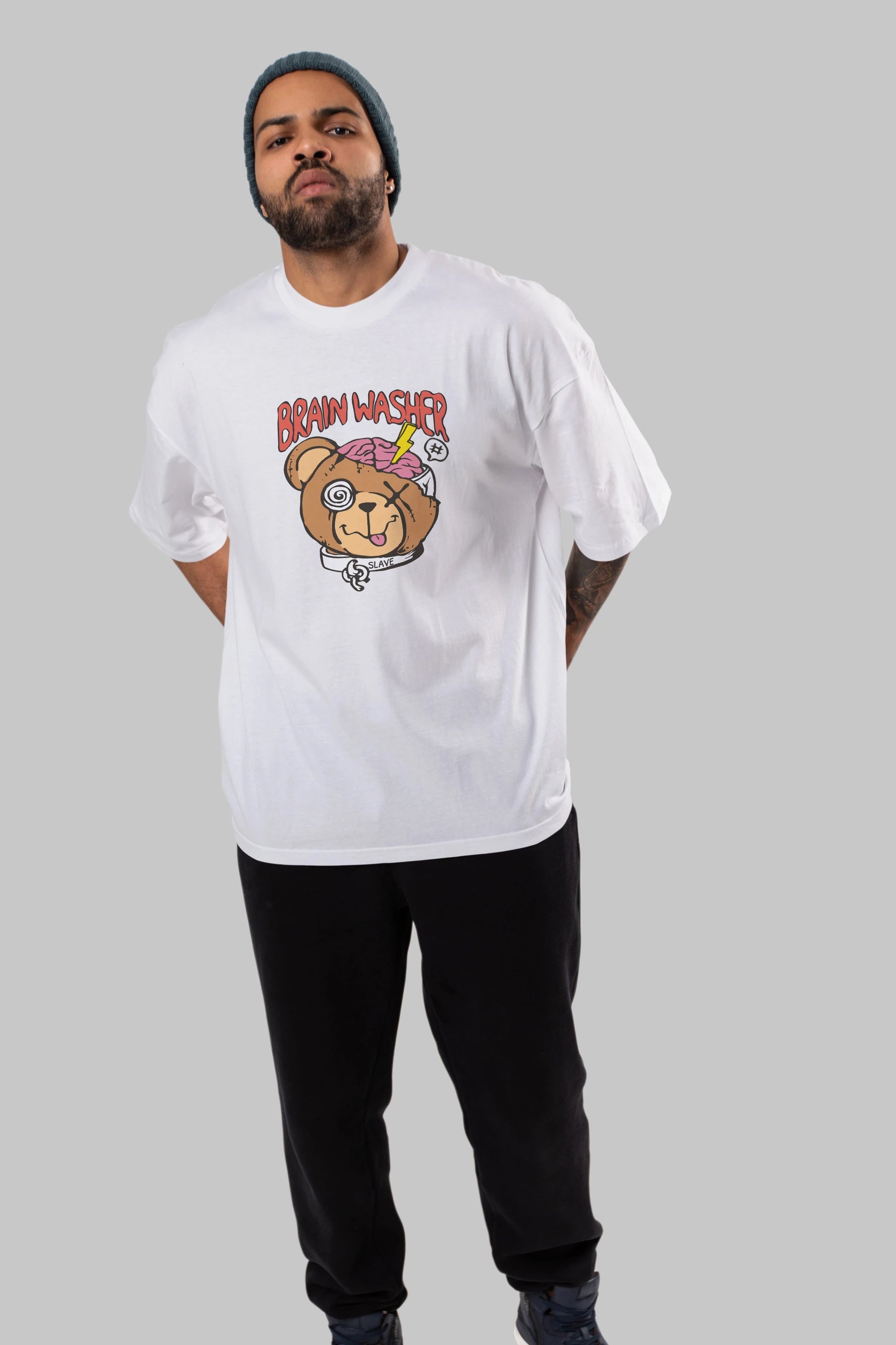 Brain Washer Ön Baskılı Oversize t-shirt Erkek Kadın Unisex