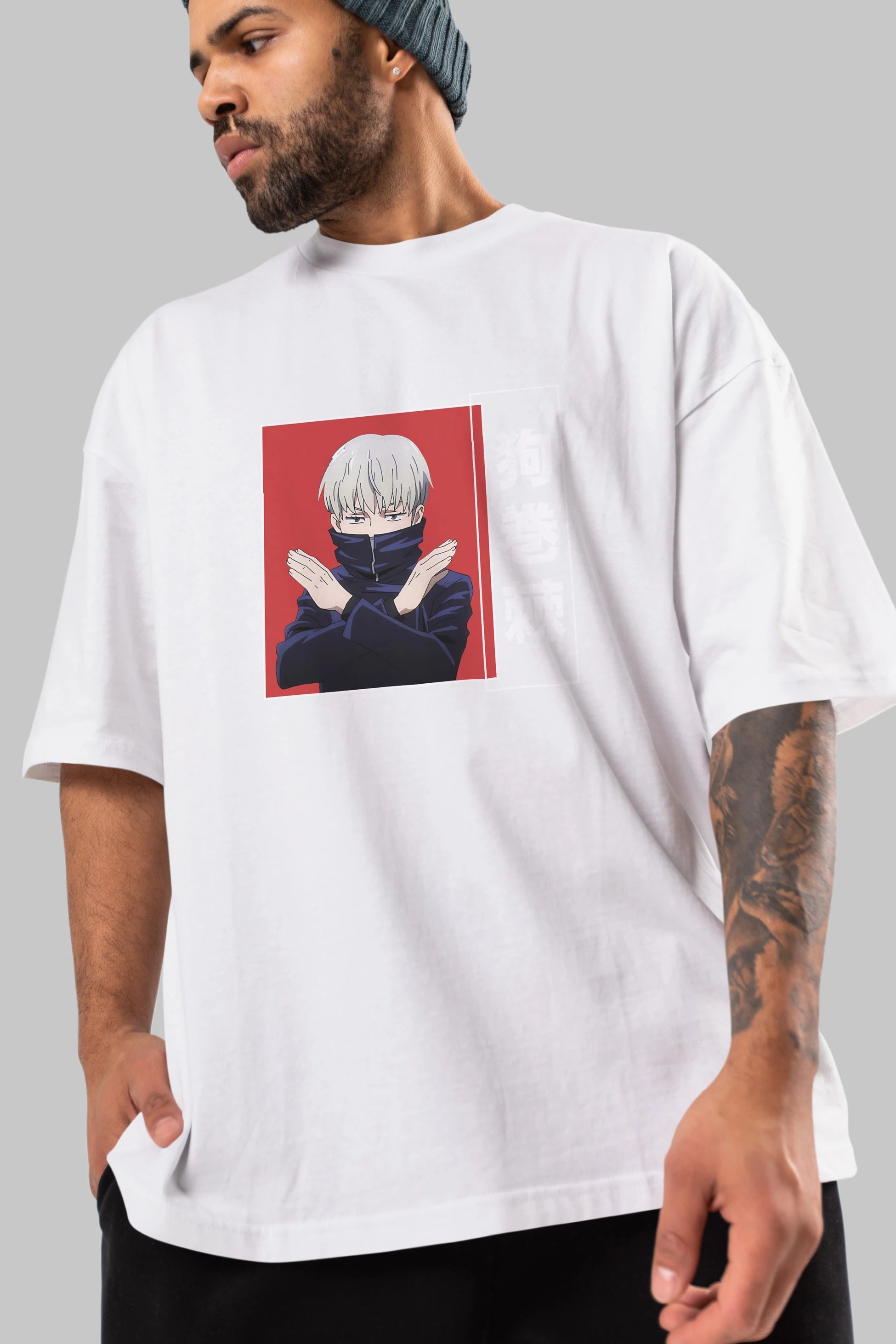 Toge Inumaki Anime Ön Baskılı Oversize t-shirt %100 pamuk Erkek Kadın Unisex