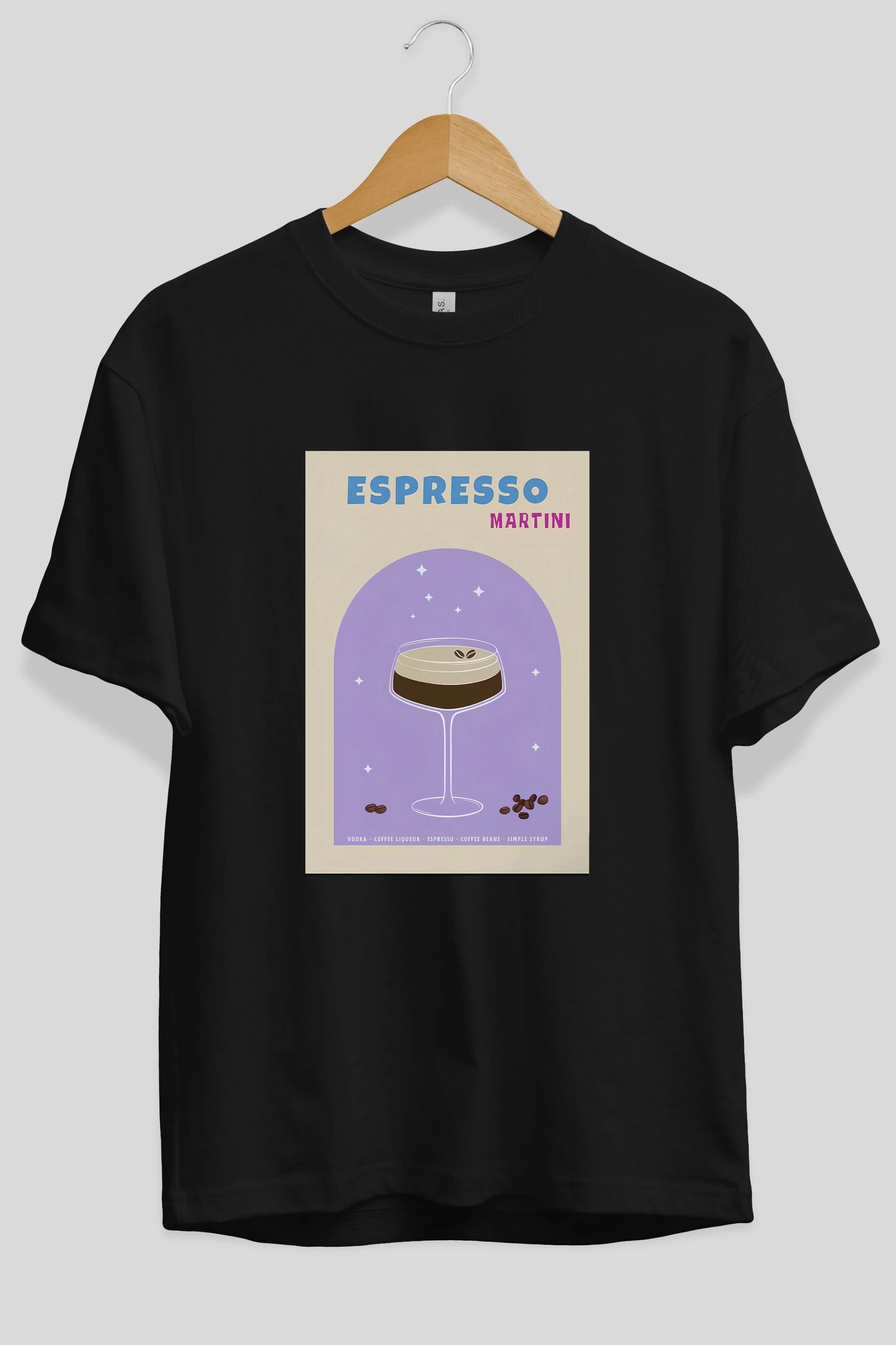 Espresso Martini 5 Ön Baskılı Oversize t-shirt Erkek Kadın Unisex %100 Pamuk Bisiklet Yaka tişort